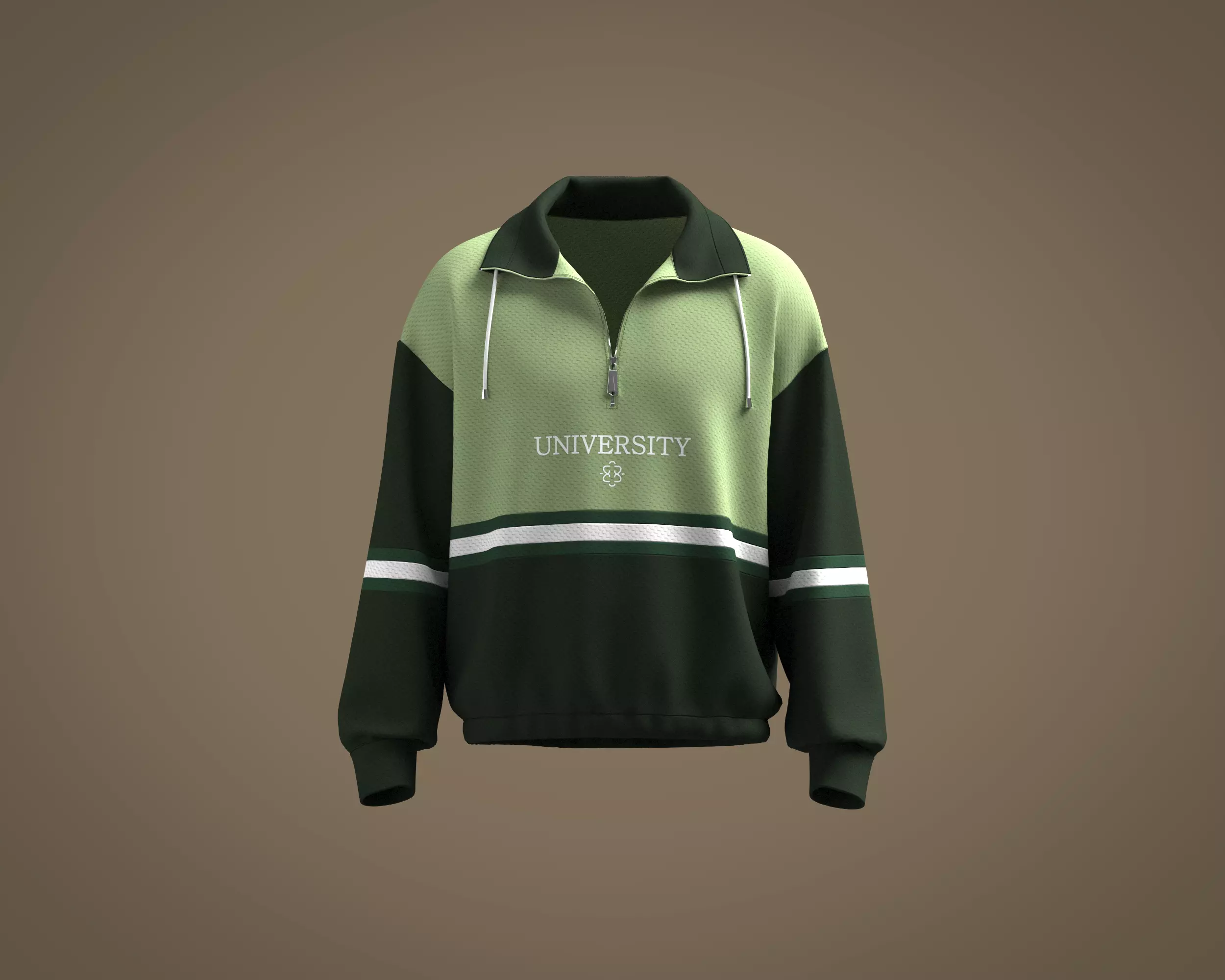 Mens Cut and Sew quarter zip sweatshirt 3D model