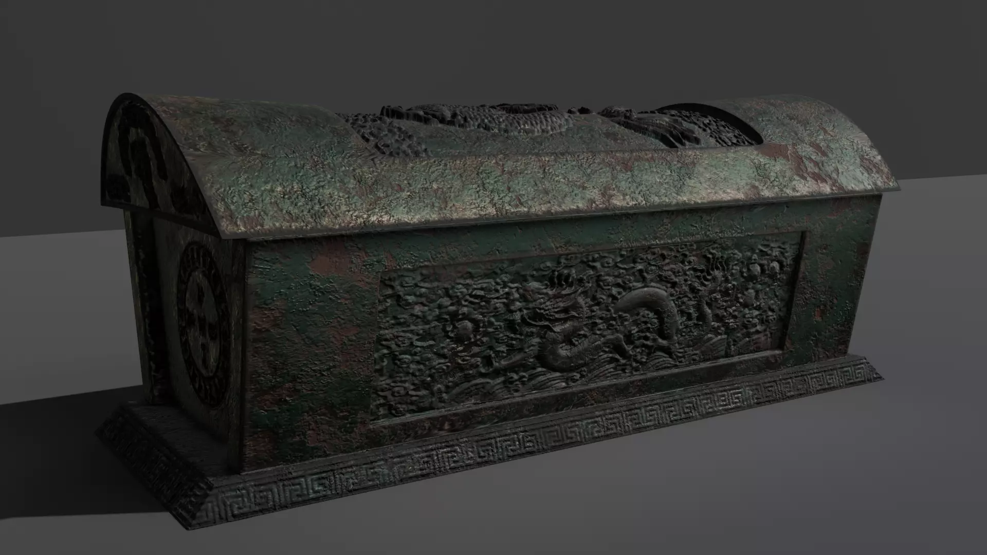 Chinese Bronze Coffin Low-poly 3D model Low-poly 3D model_0
