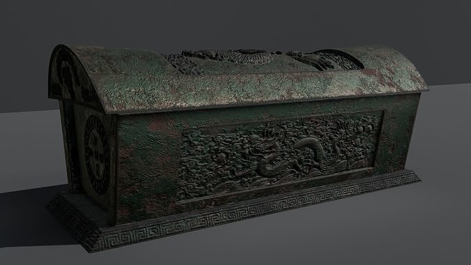 Chinese Bronze Coffin Low-poly 3D model Low-poly 3D model
