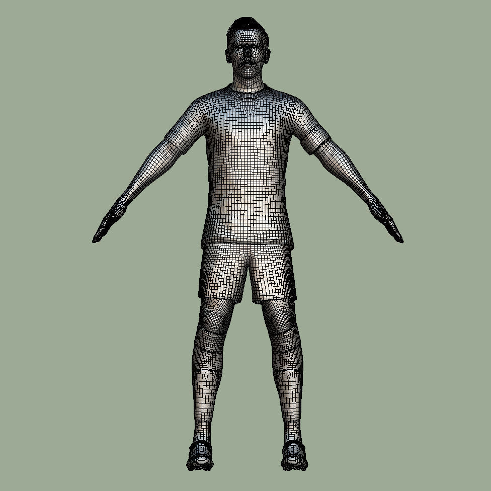 T-Pose Rigged Harry Kane England Euro 2024 3D model_4