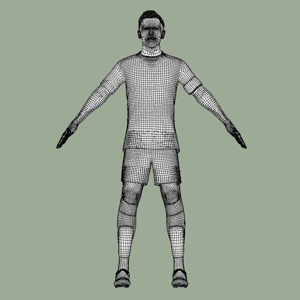 T-Pose Rigged Harry Kane England Euro 2024 3D model_6