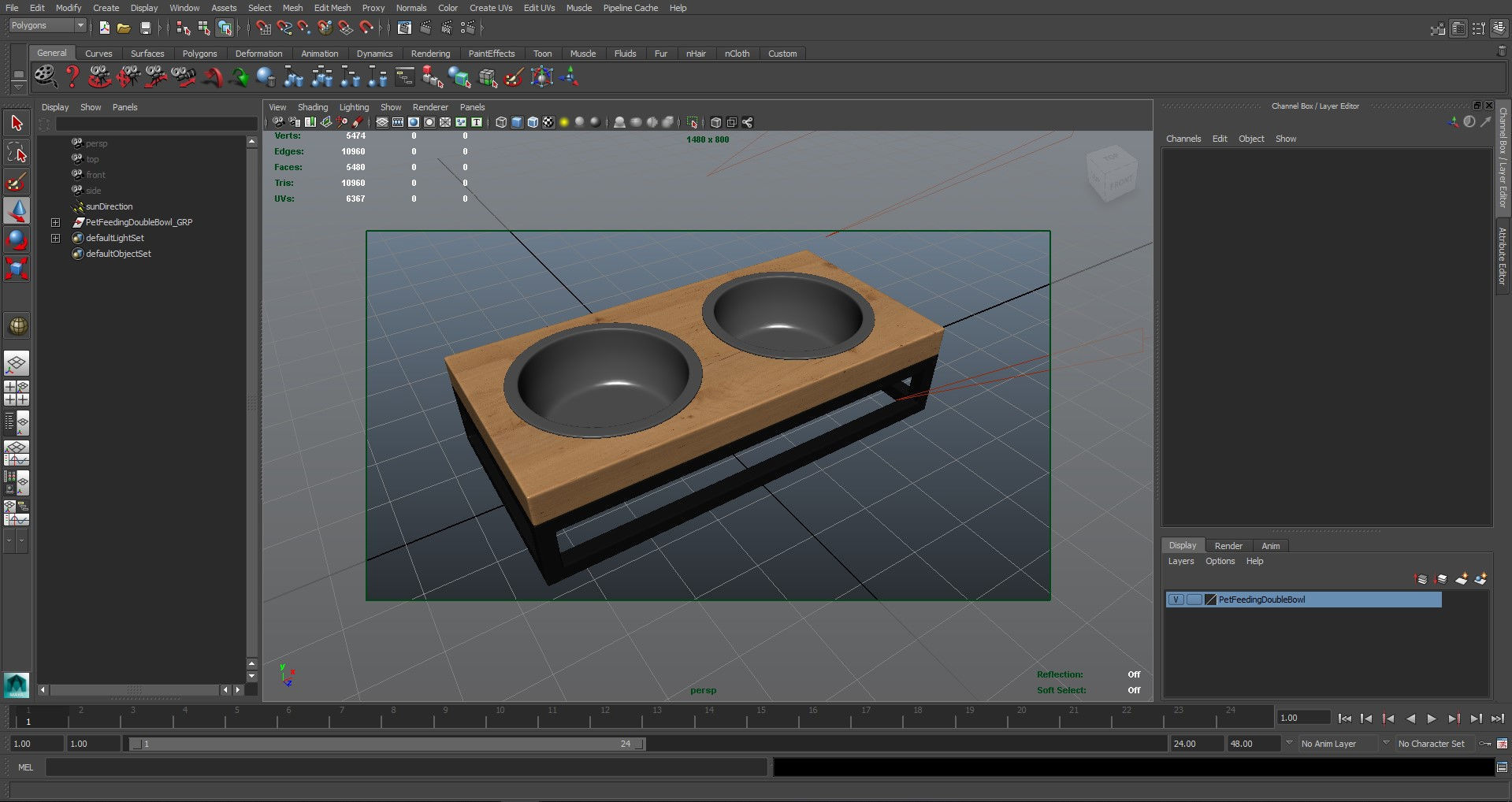 Pet Bowl Low-poly 3D model_29