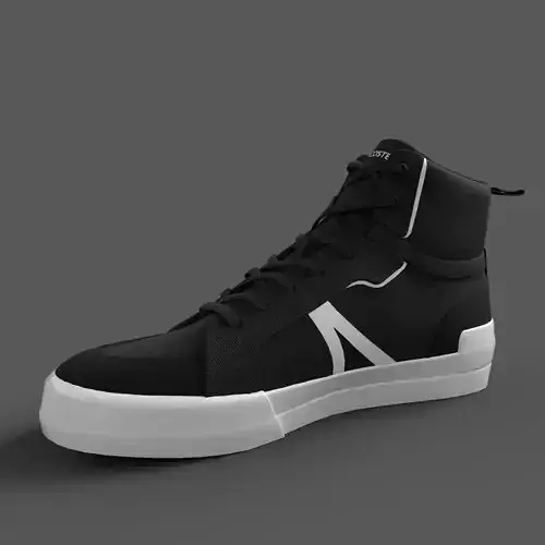 Lacoste Mid Canvas Sneakers-BlackWhite