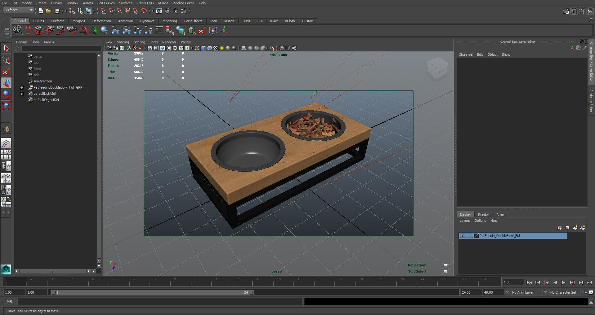 Pet Bowl Full Low-poly 3D model_29