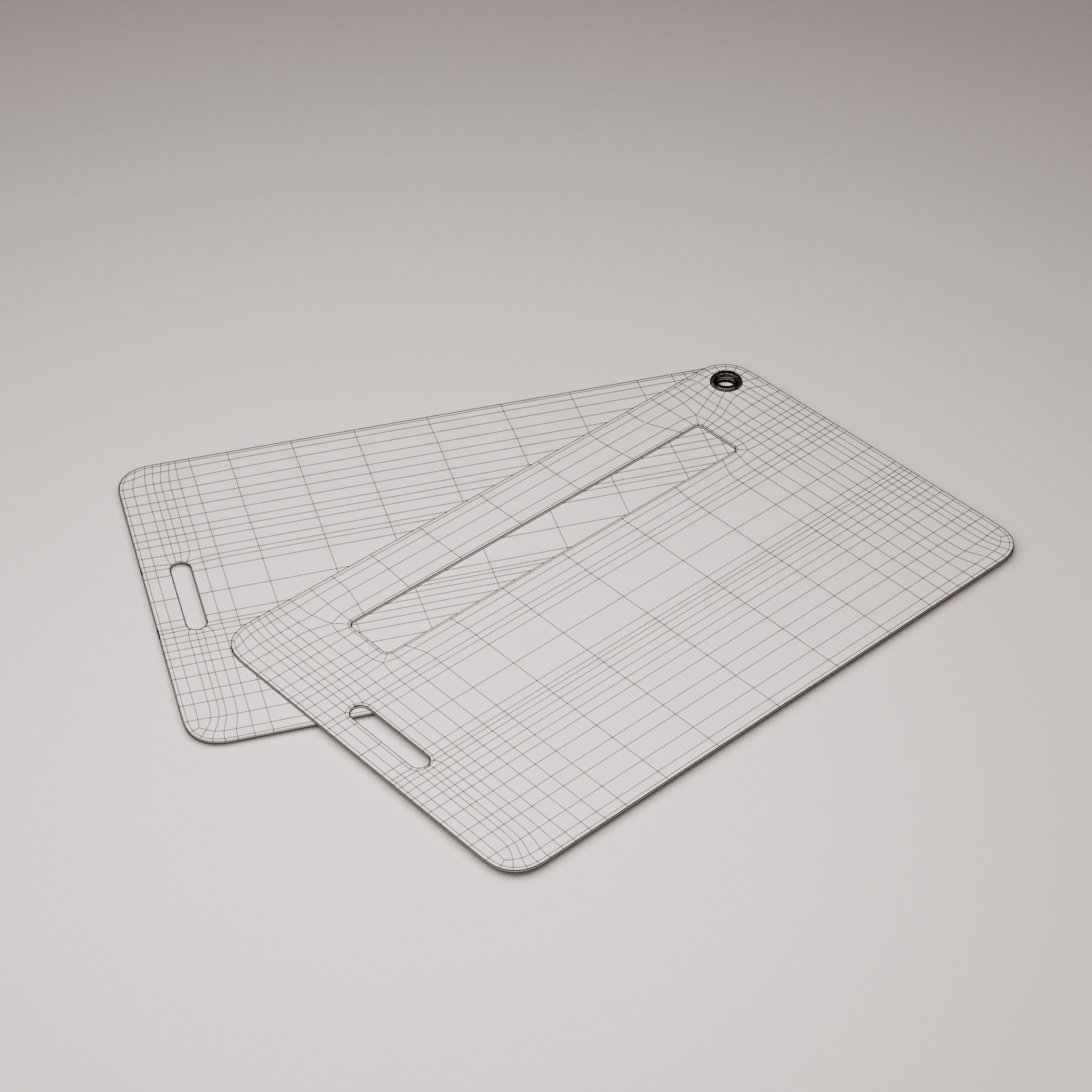 Plastic luggage tag Low-poly 3D model_65