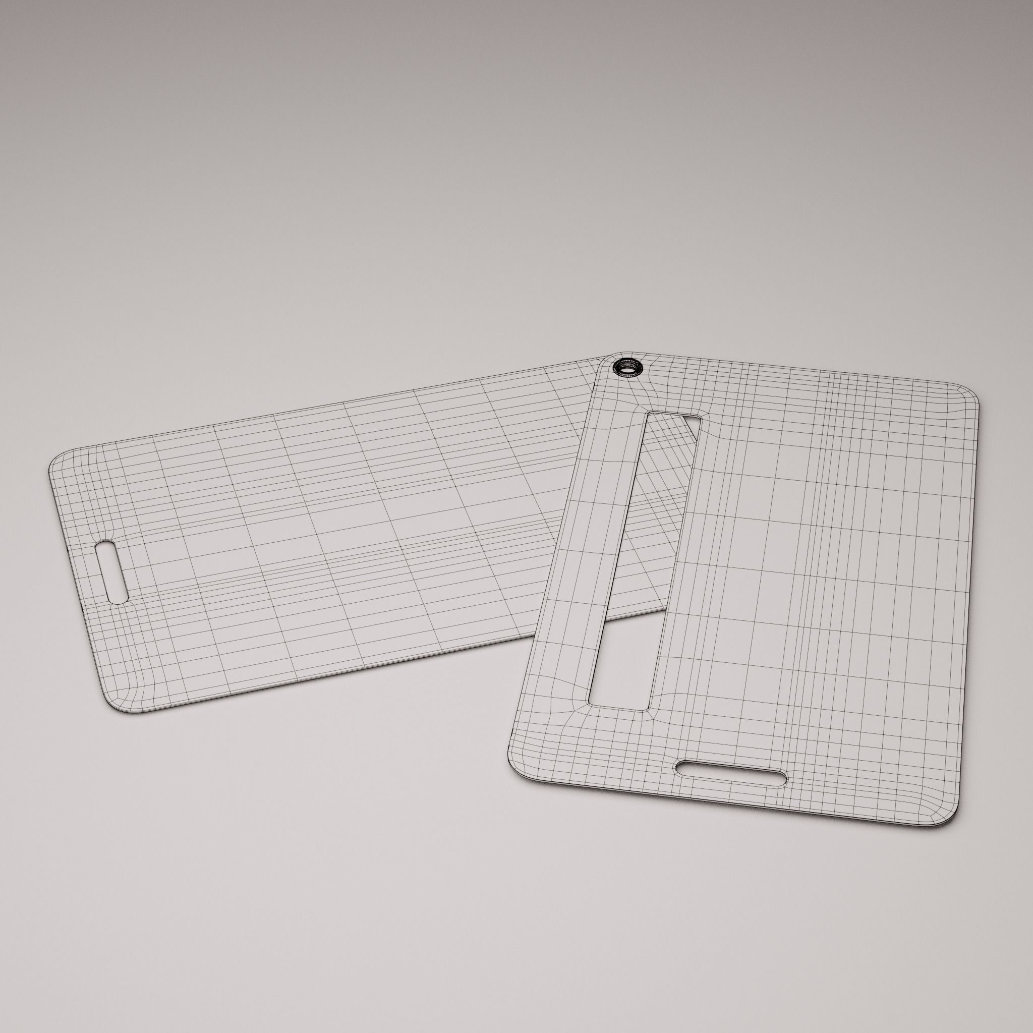 Plastic luggage tag Low-poly 3D model_69