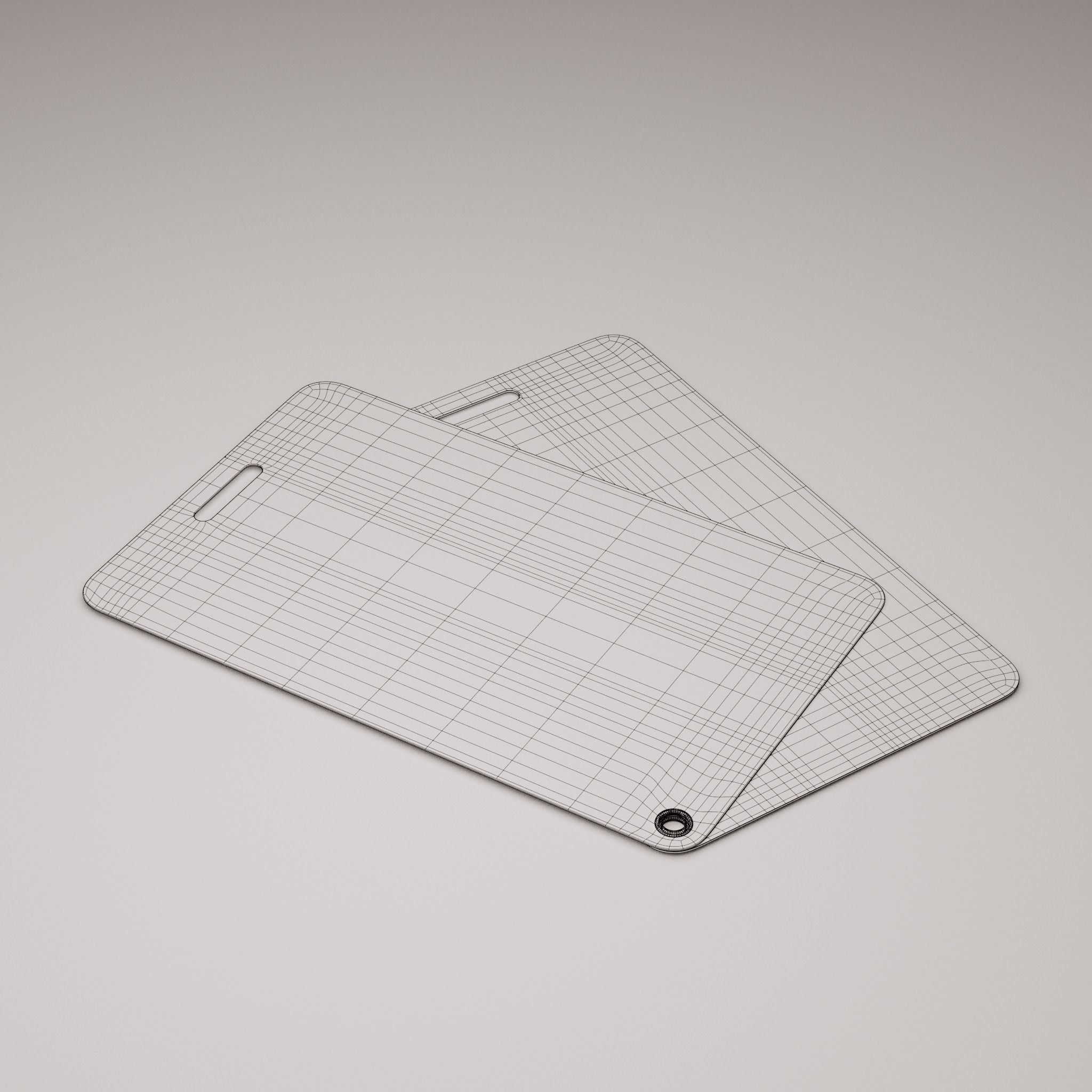 Plastic luggage tag Low-poly 3D model_67