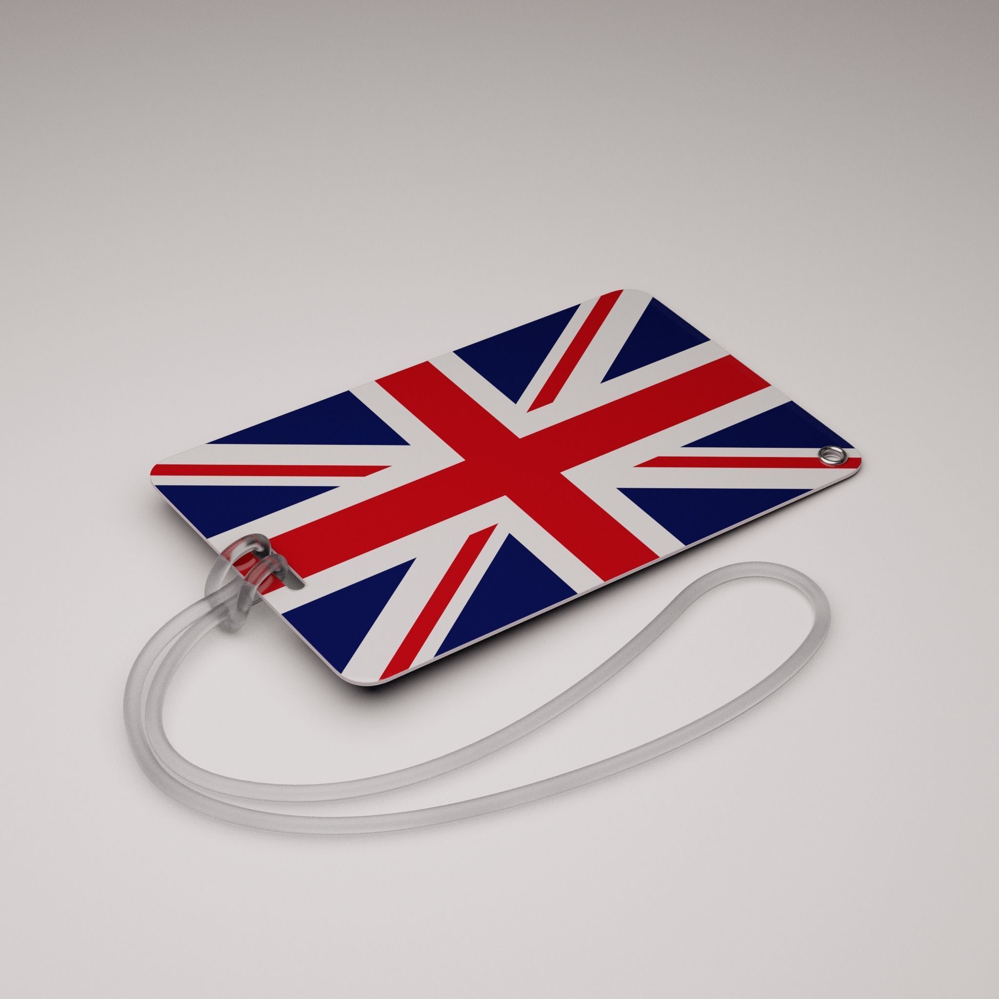 Plastic luggage tag Low-poly 3D model_34