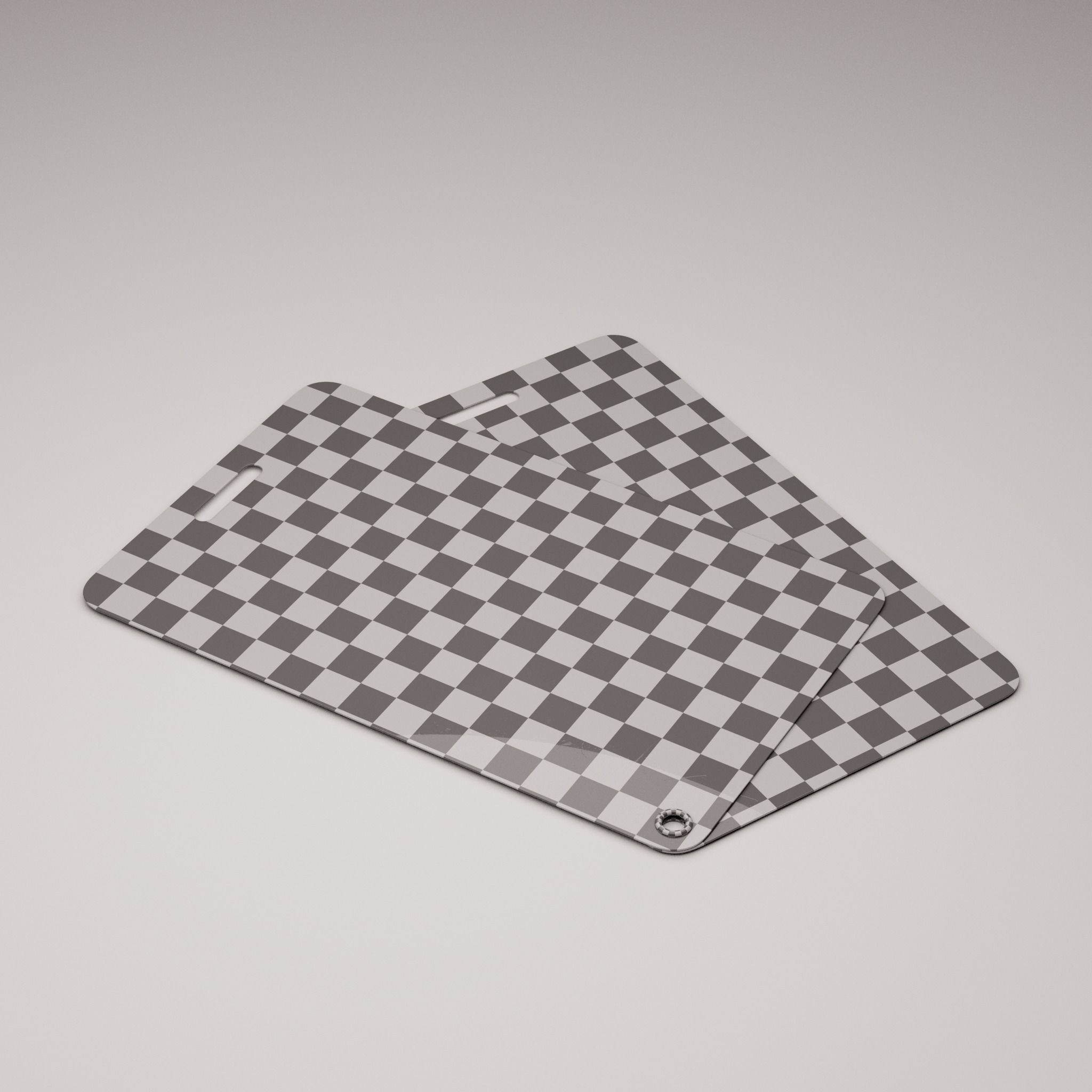 Plastic luggage tag Low-poly 3D model_57