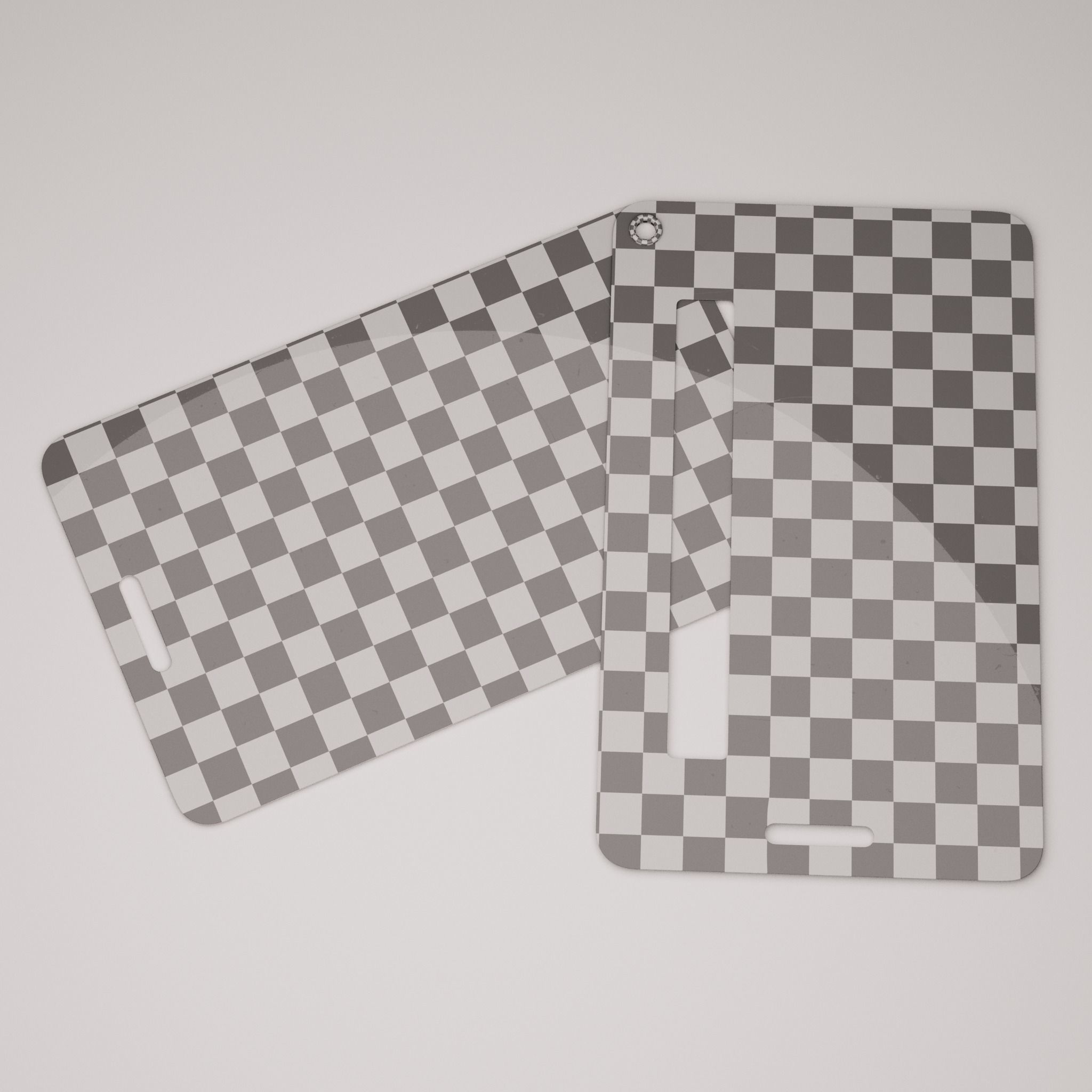 Plastic luggage tag Low-poly 3D model_58