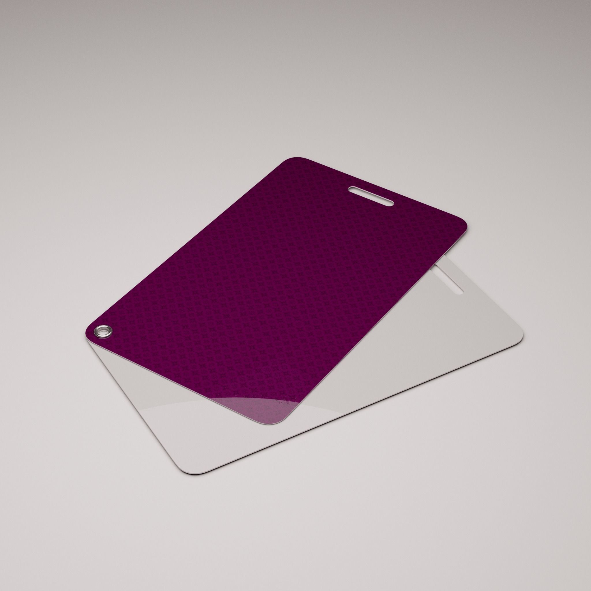 Plastic luggage tag Low-poly 3D model_11
