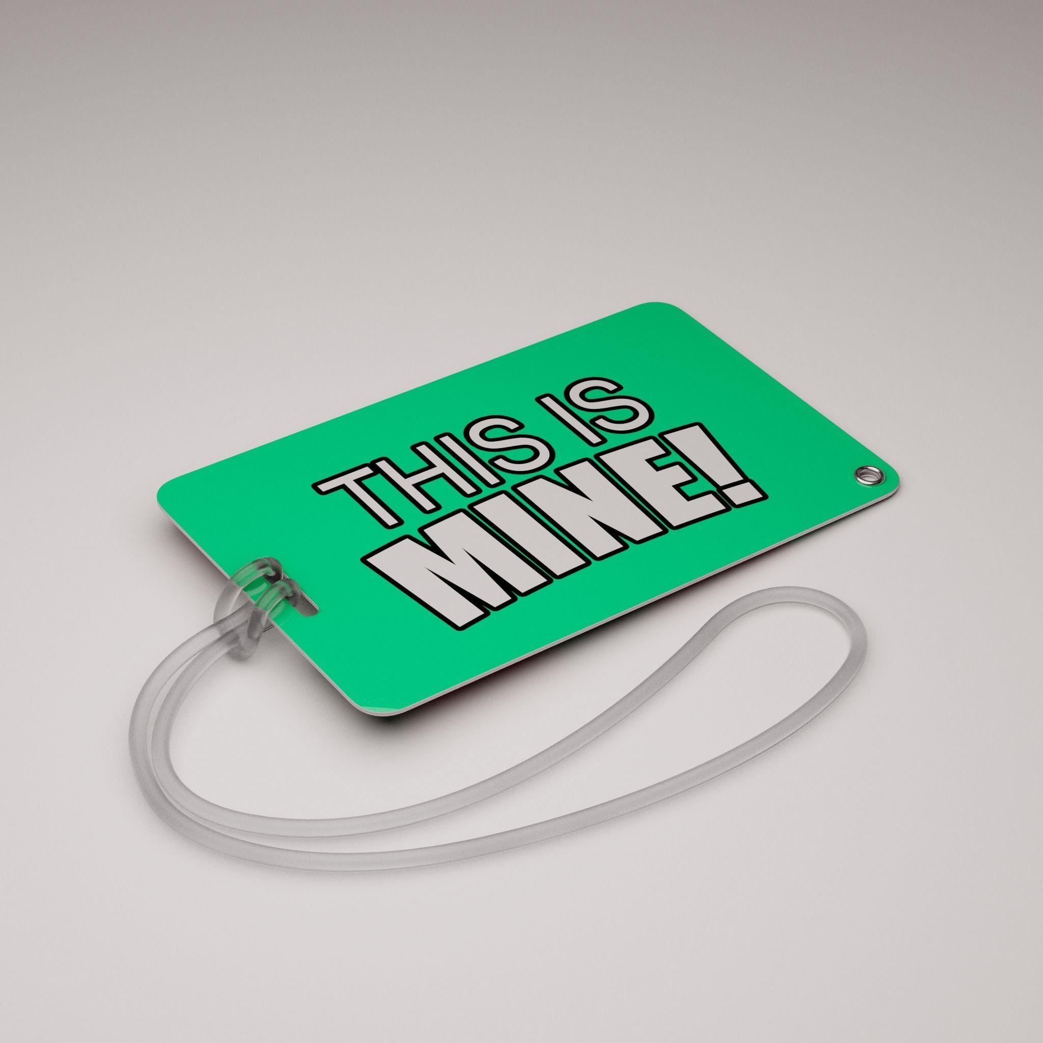 Plastic luggage tag Low-poly 3D model_43