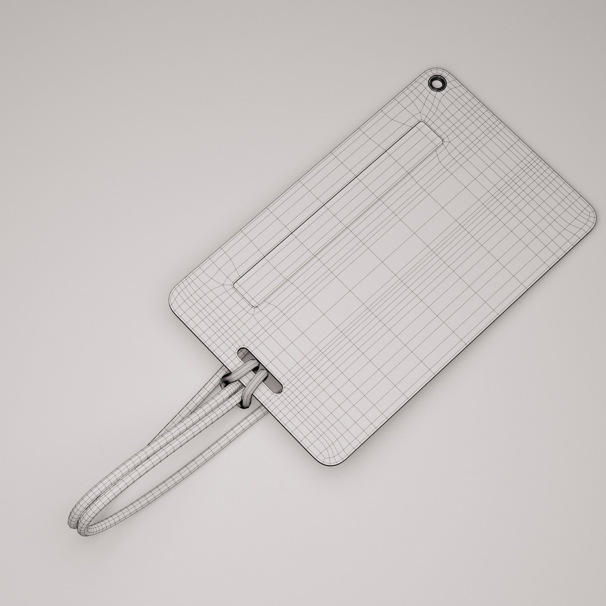 Plastic luggage tag Low-poly 3D model_60