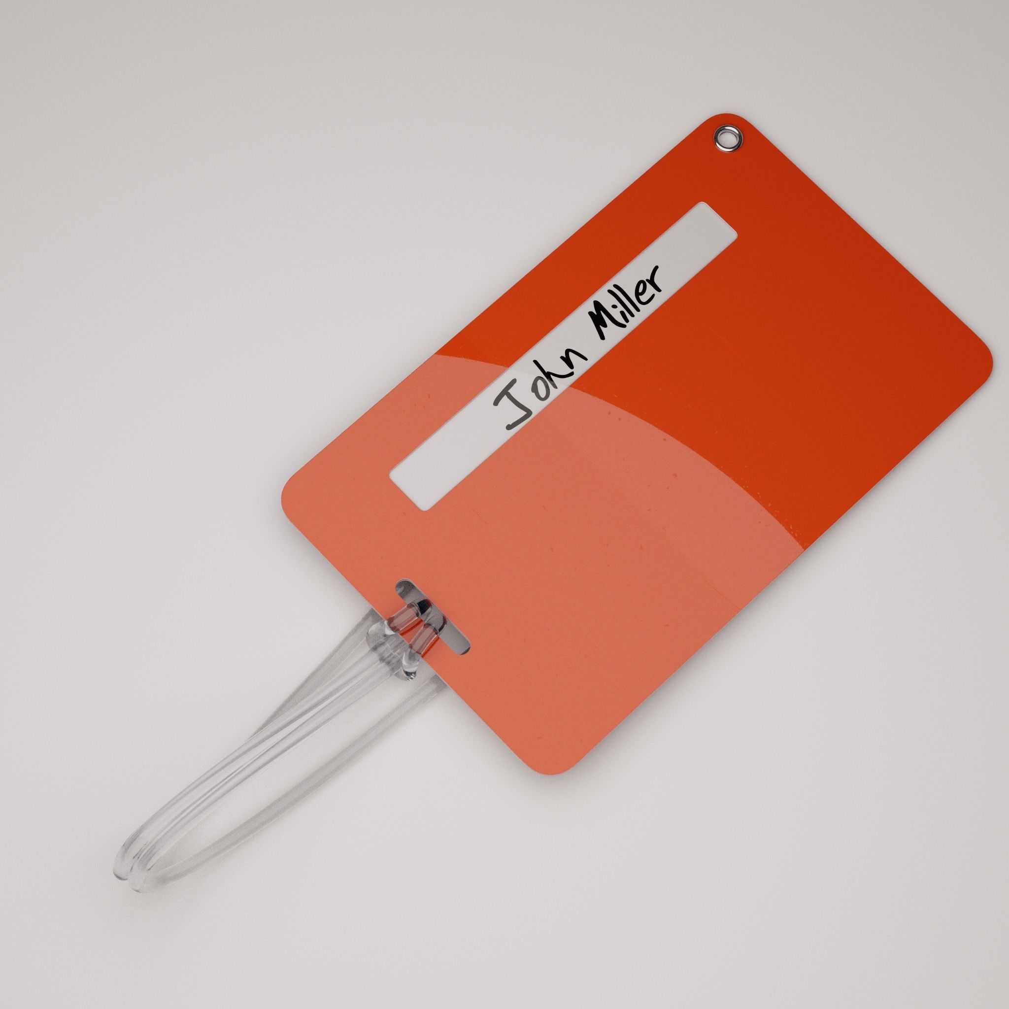 Plastic luggage tag Low-poly 3D model_23