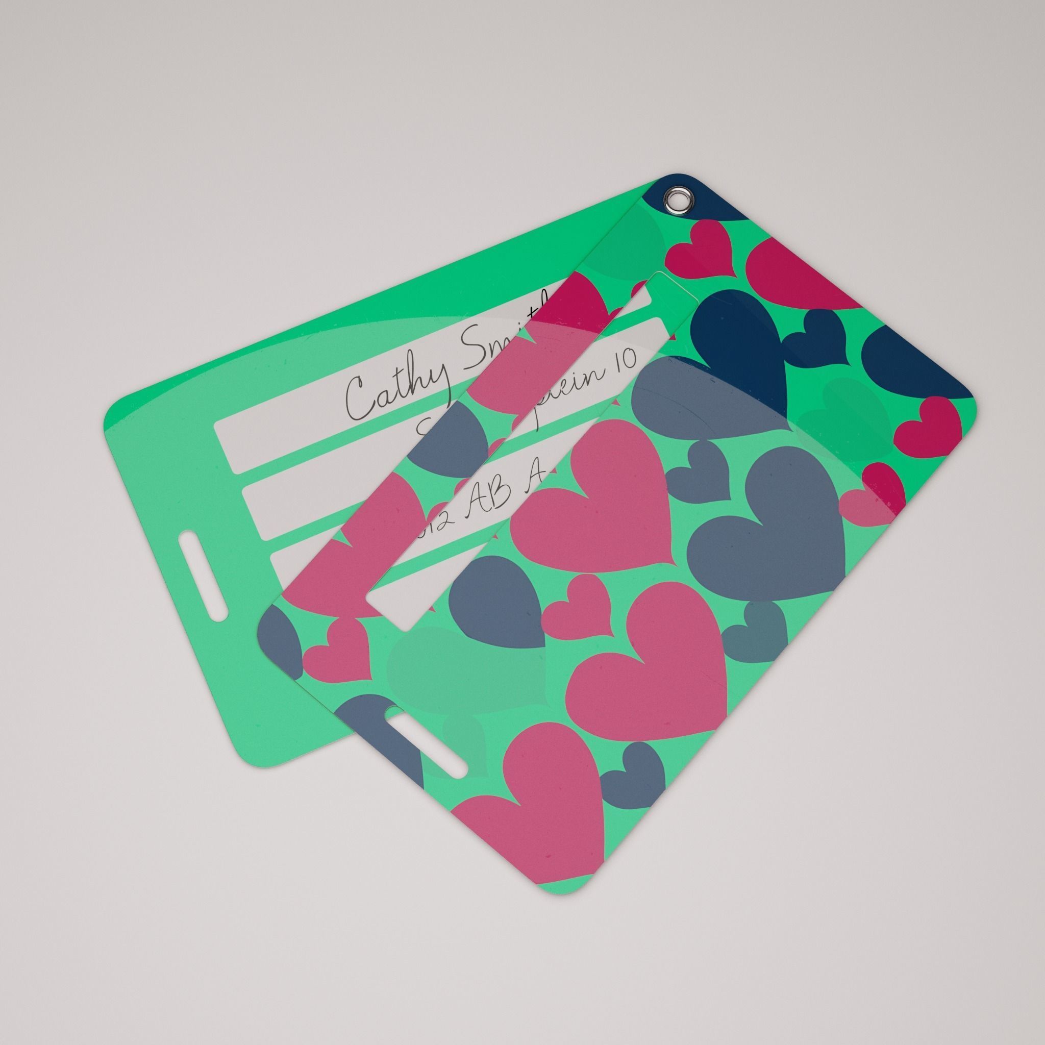 Plastic luggage tag Low-poly 3D model_44