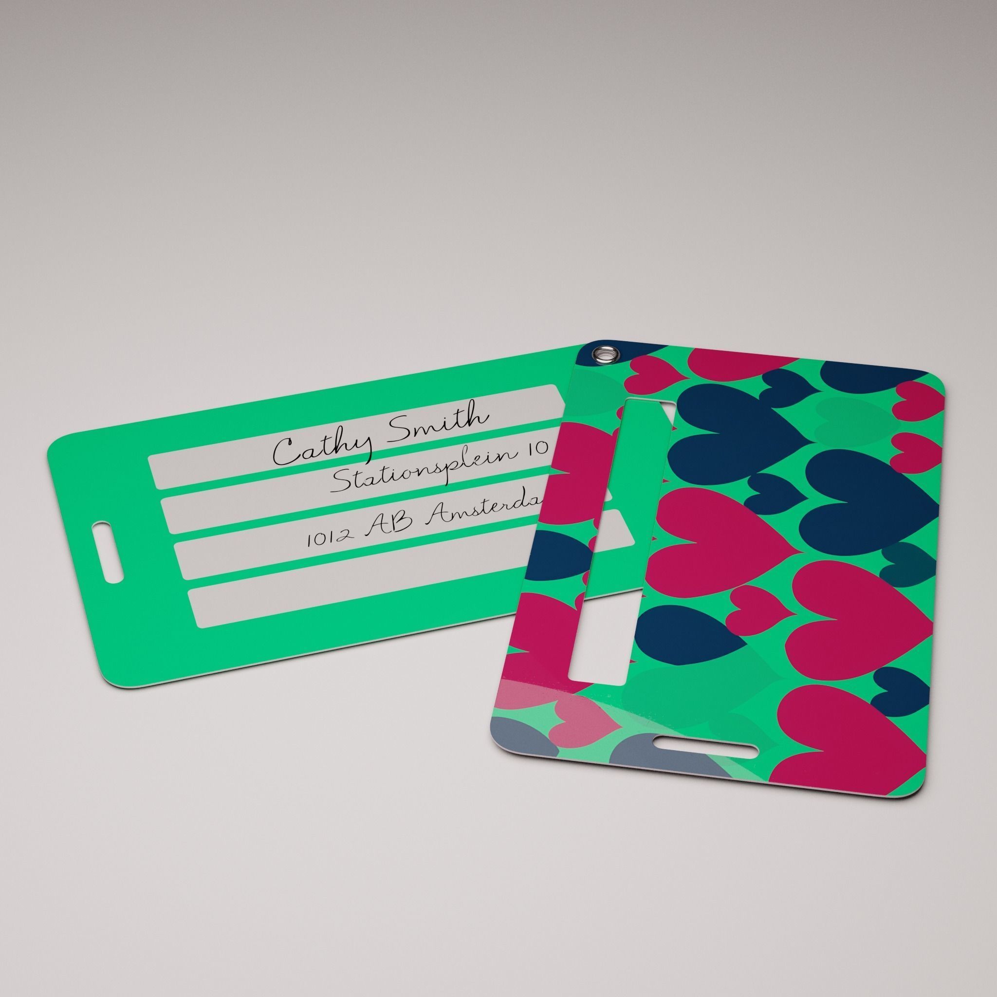 Plastic luggage tag Low-poly 3D model_49