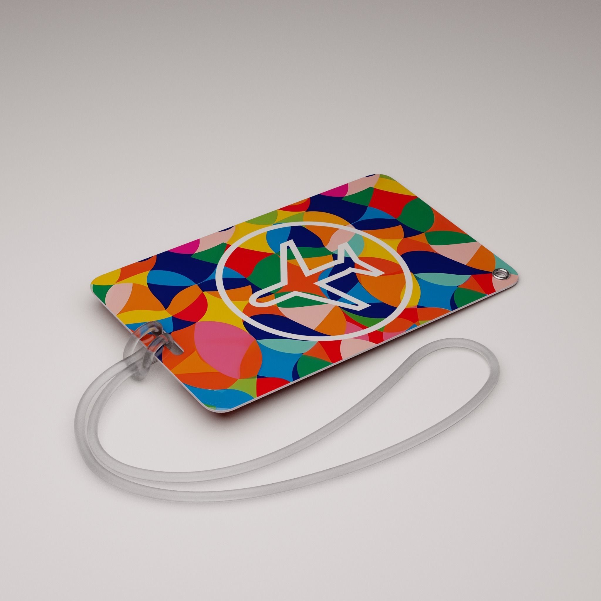 Plastic luggage tag Low-poly 3D model_25
