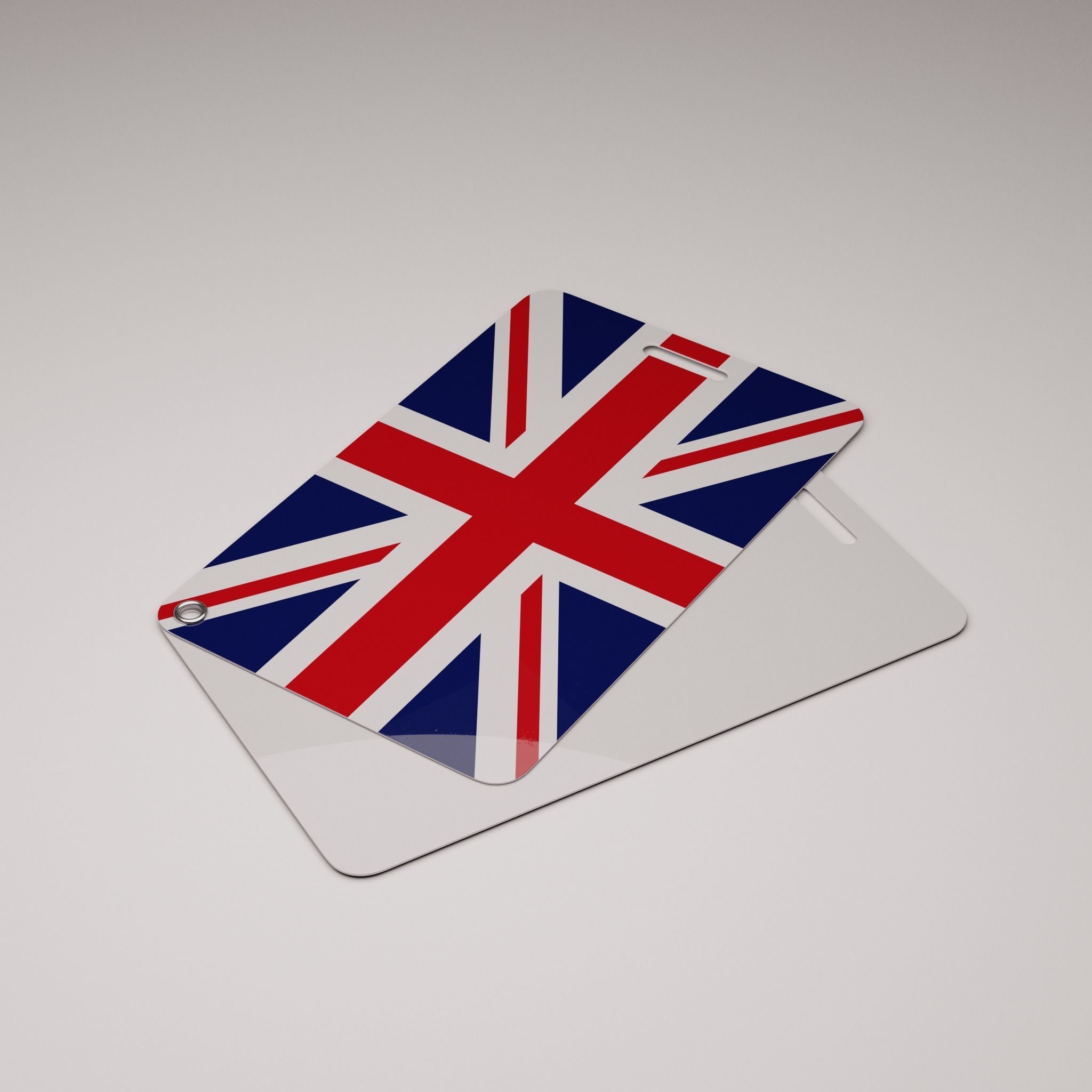 Plastic luggage tag Low-poly 3D model_38