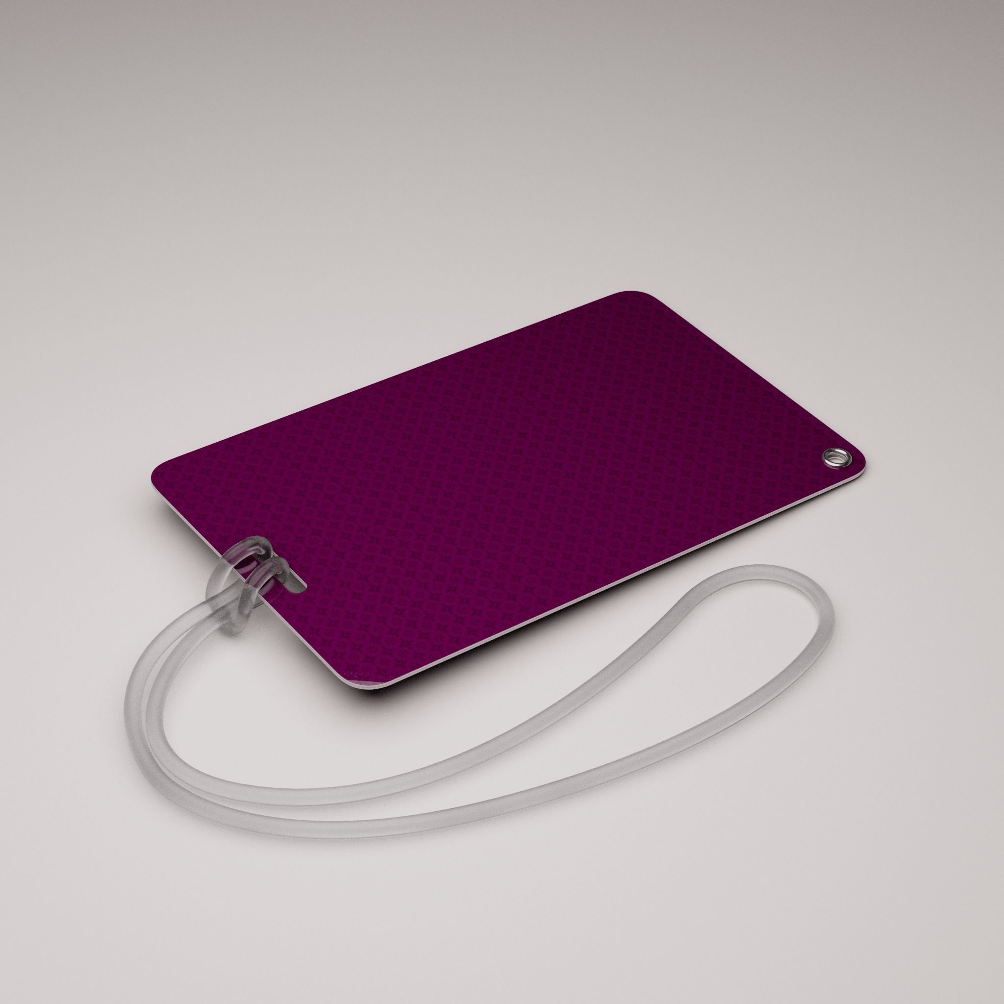 Plastic luggage tag Low-poly 3D model_7