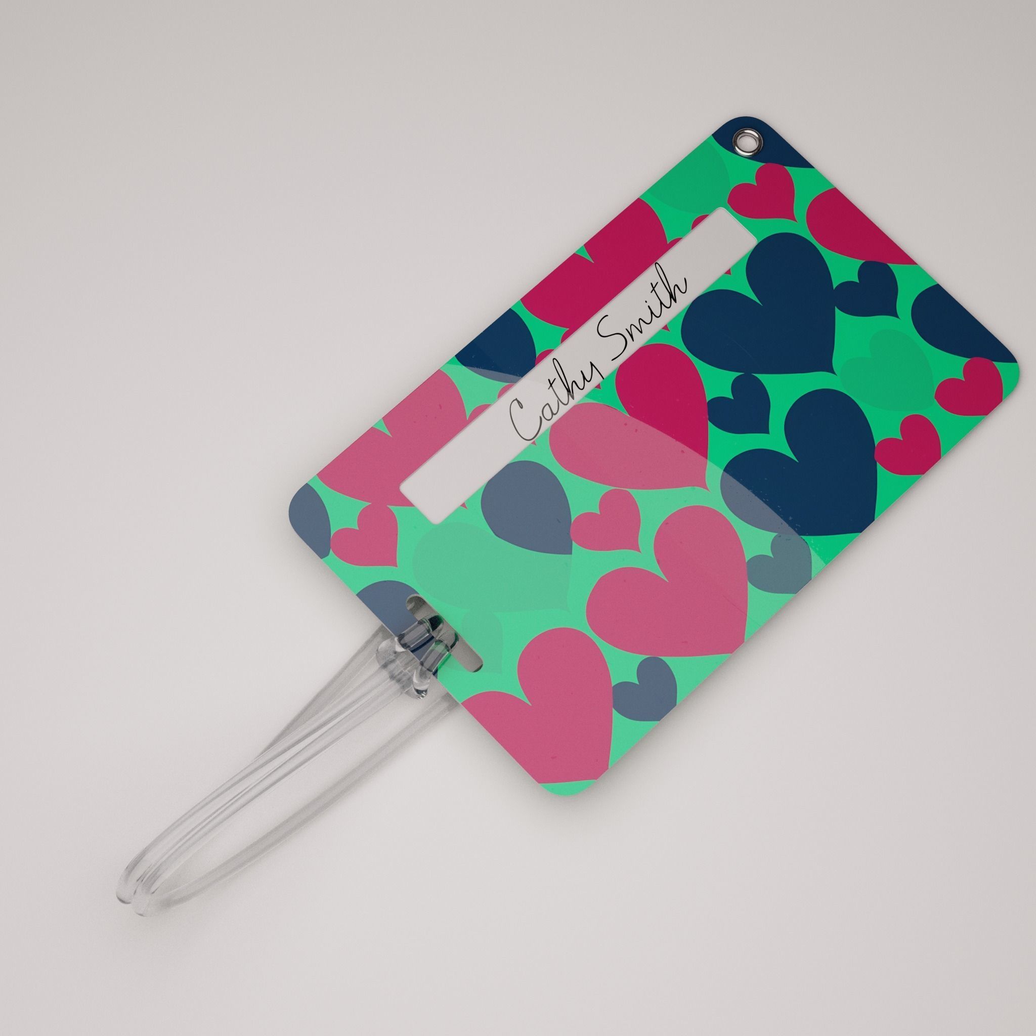 Plastic luggage tag Low-poly 3D model_41