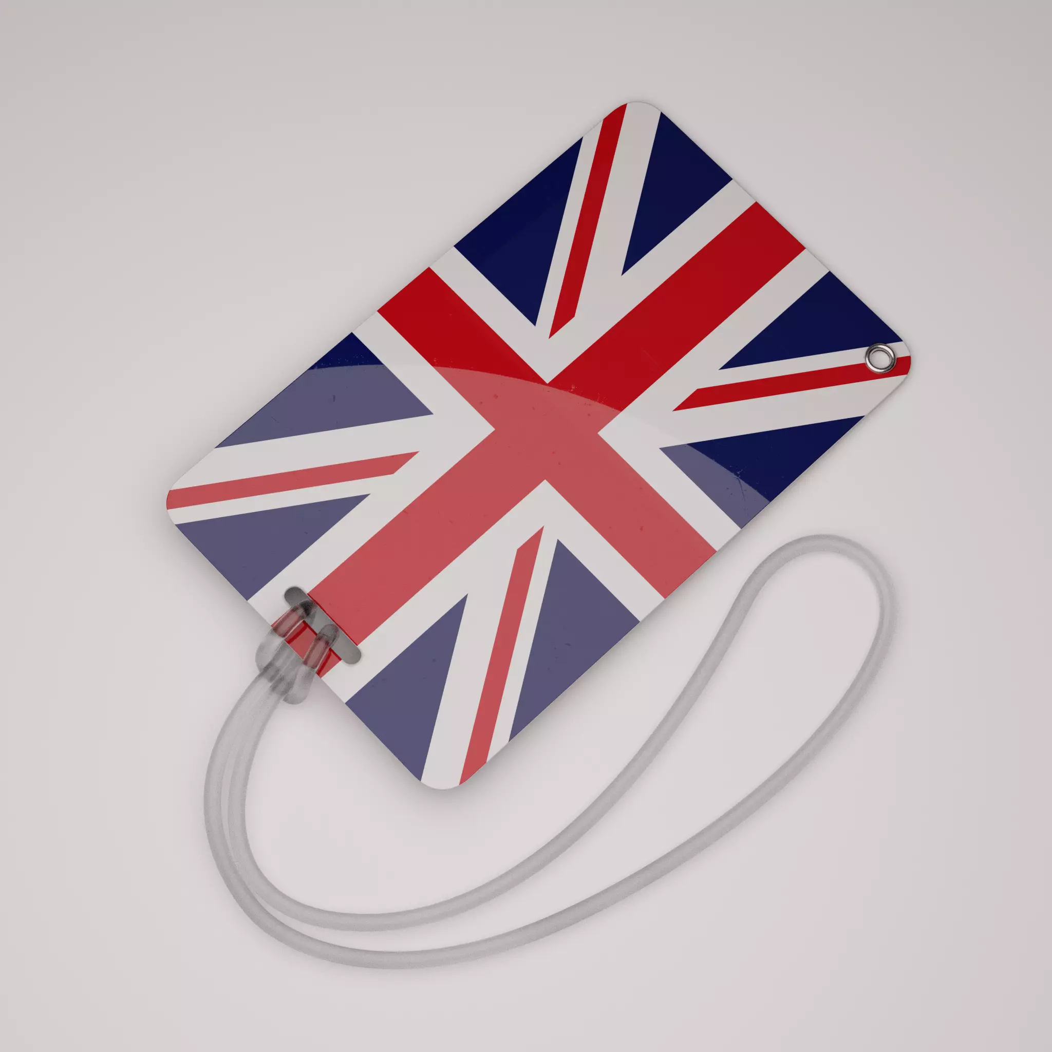 Plastic luggage tag Low-poly 3D model_0