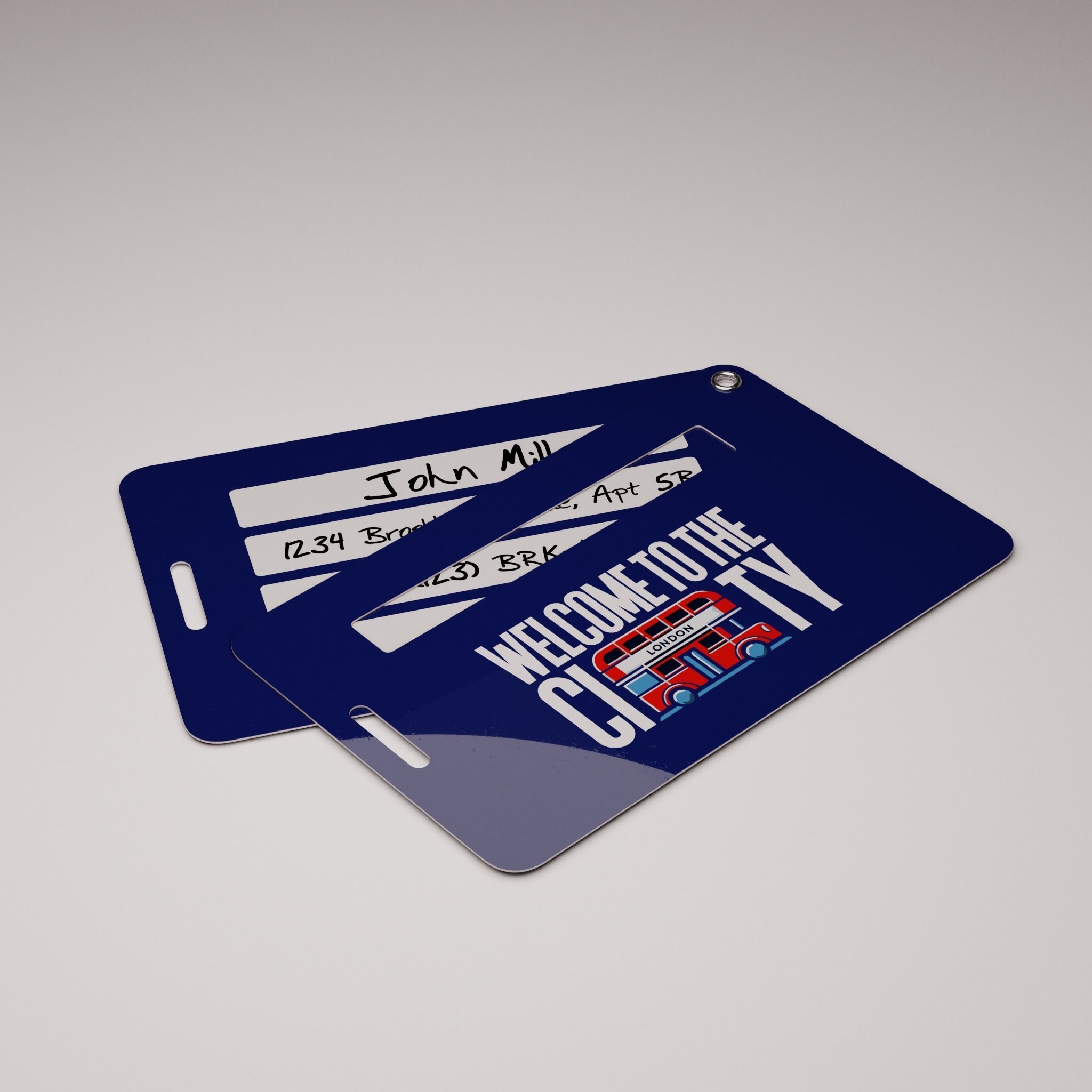 Plastic luggage tag Low-poly 3D model_36