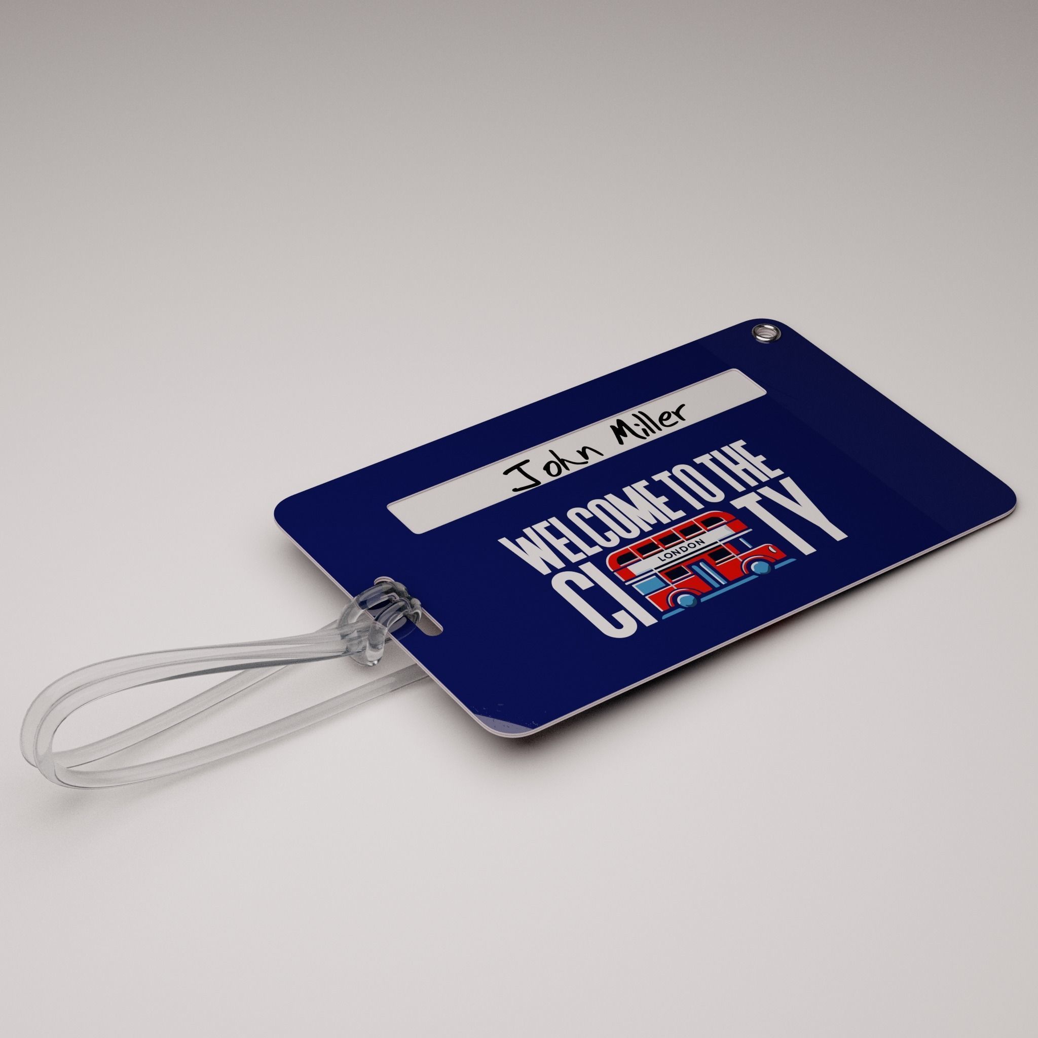 Plastic luggage tag Low-poly 3D model_33