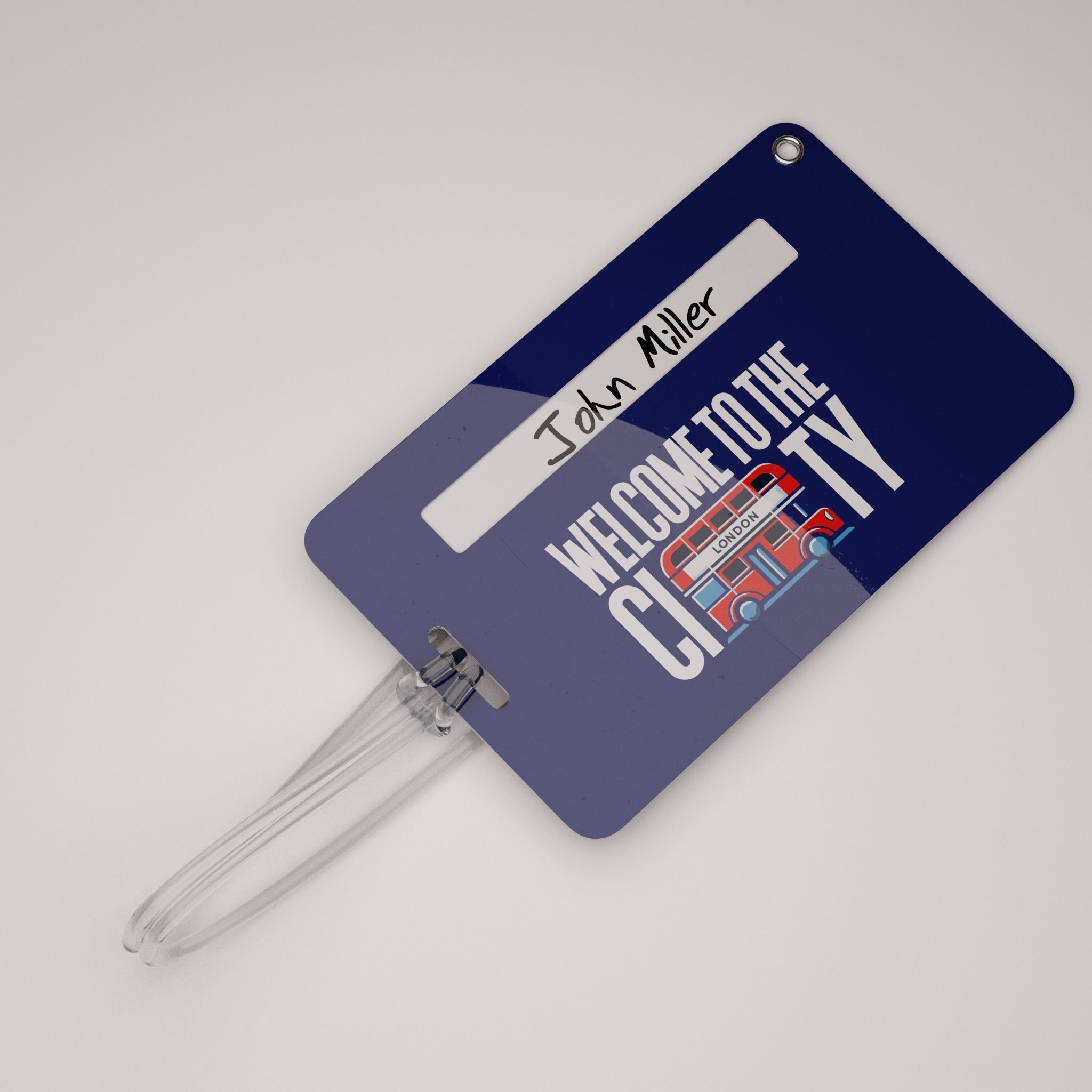 Plastic luggage tag Low-poly 3D model_32