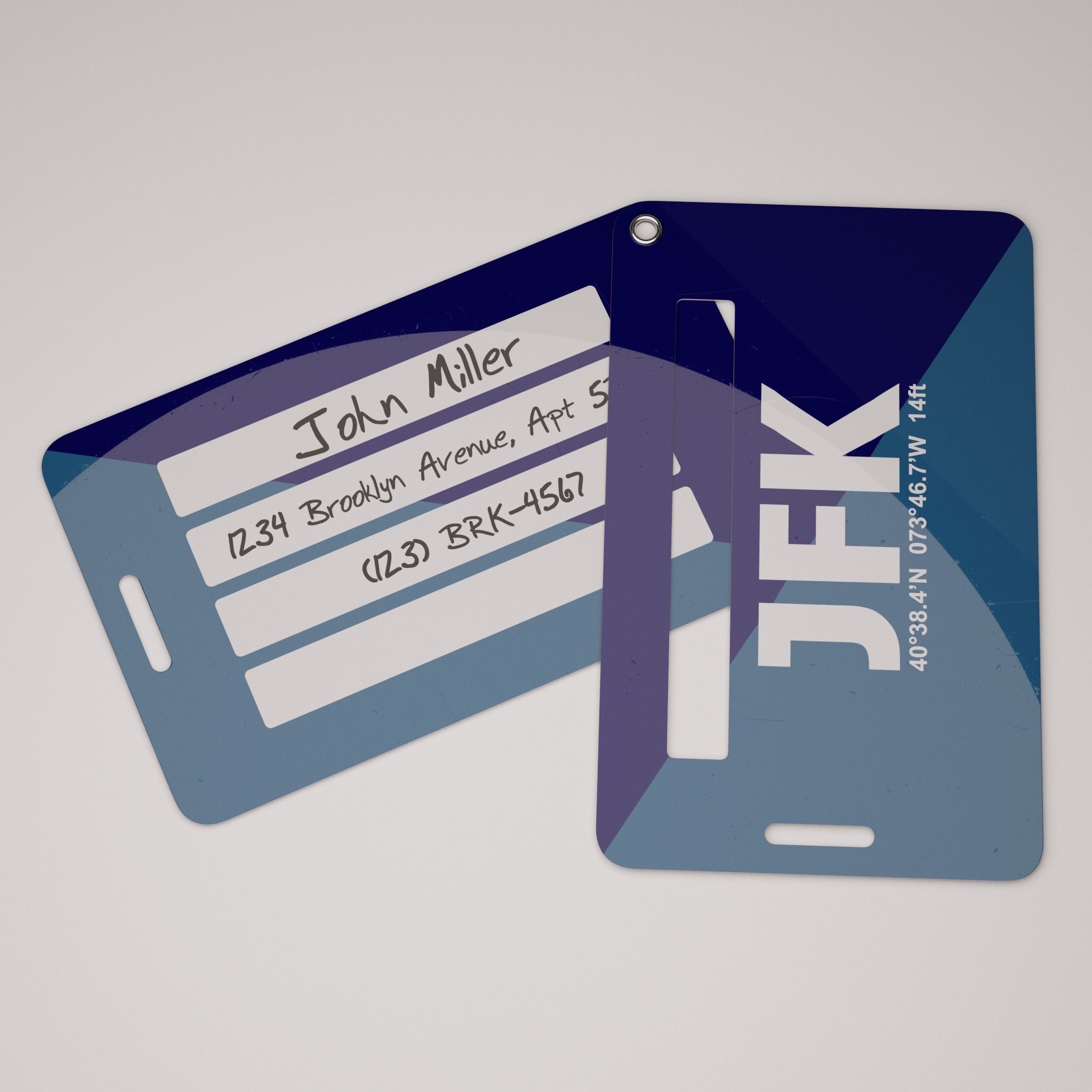 Plastic luggage tag Low-poly 3D model_21