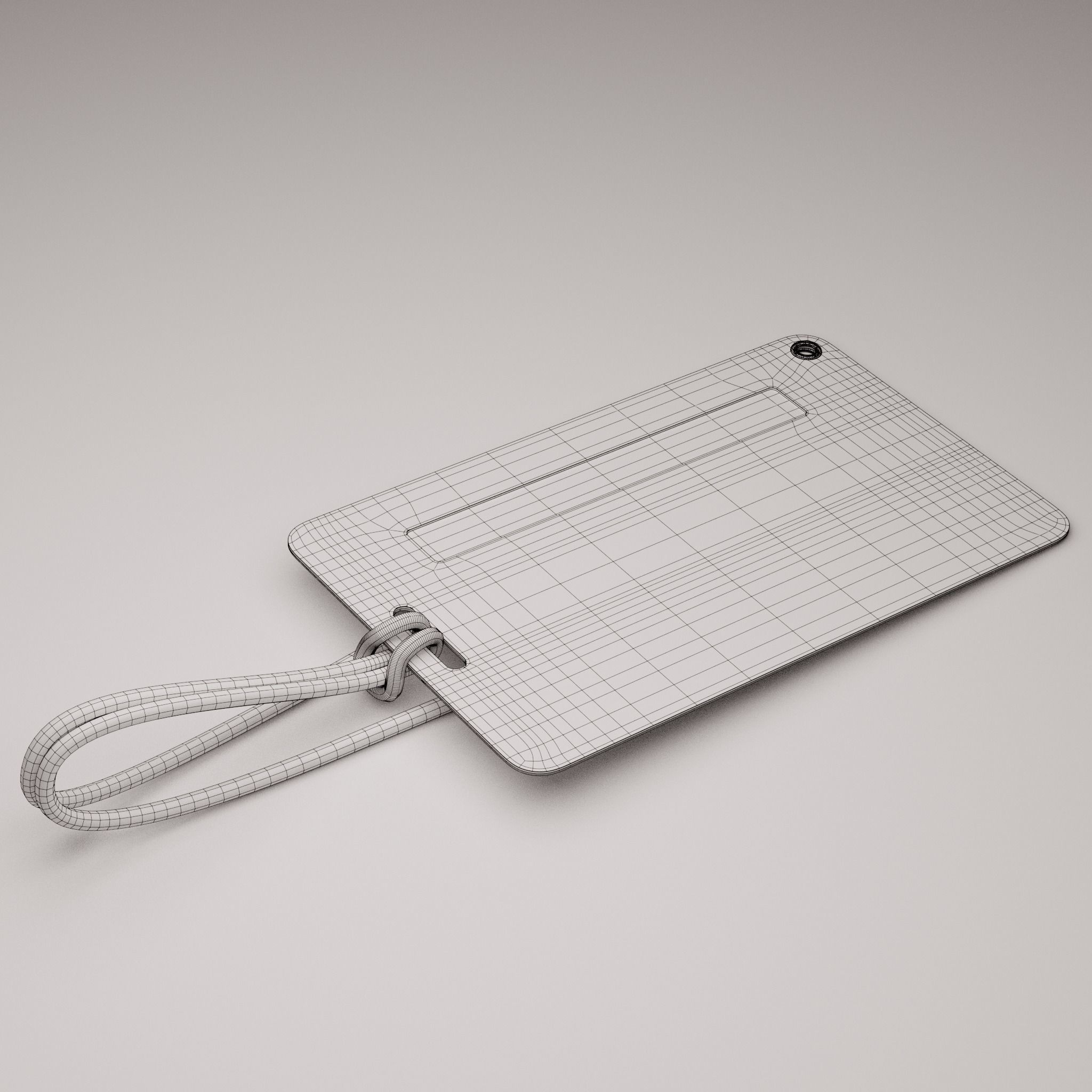 Plastic luggage tag Low-poly 3D model_61