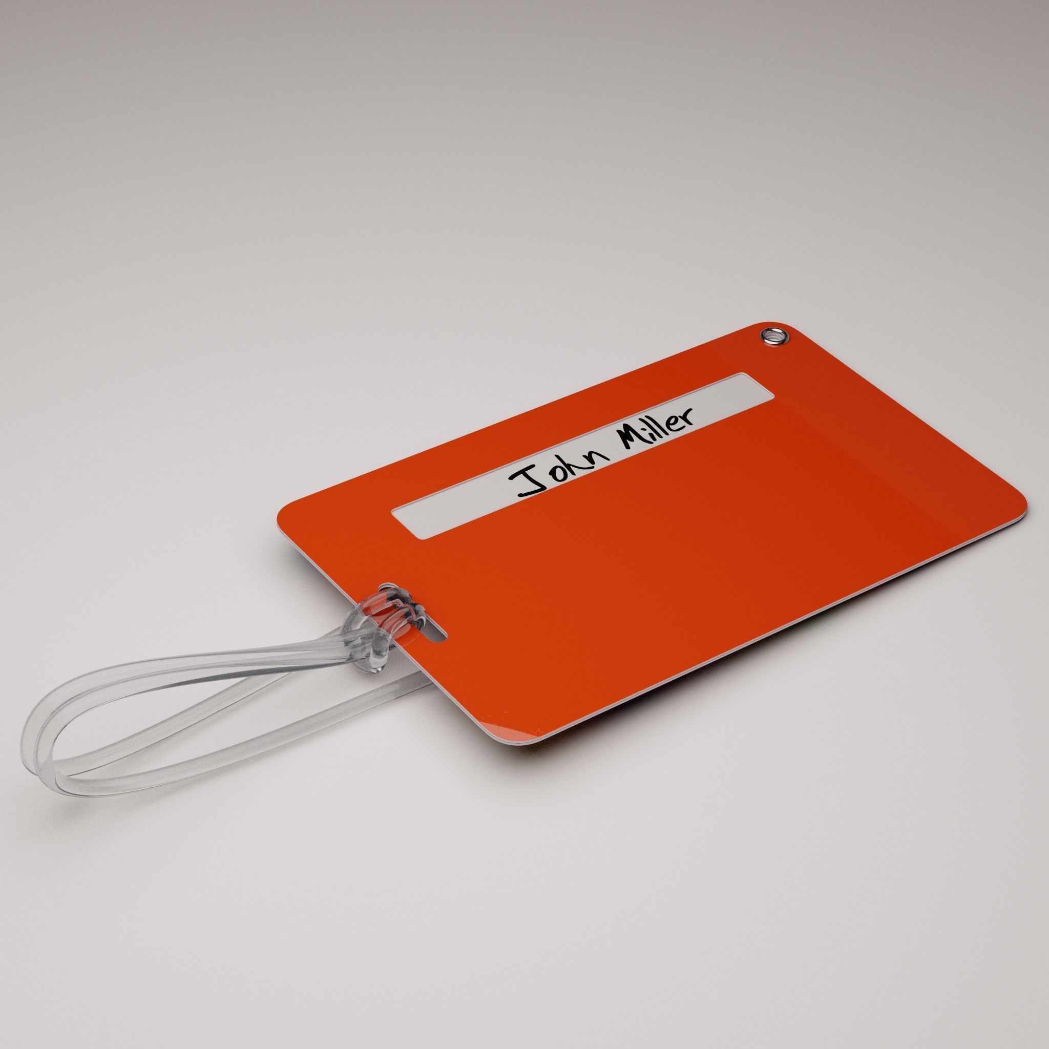 Plastic luggage tag Low-poly 3D model_24