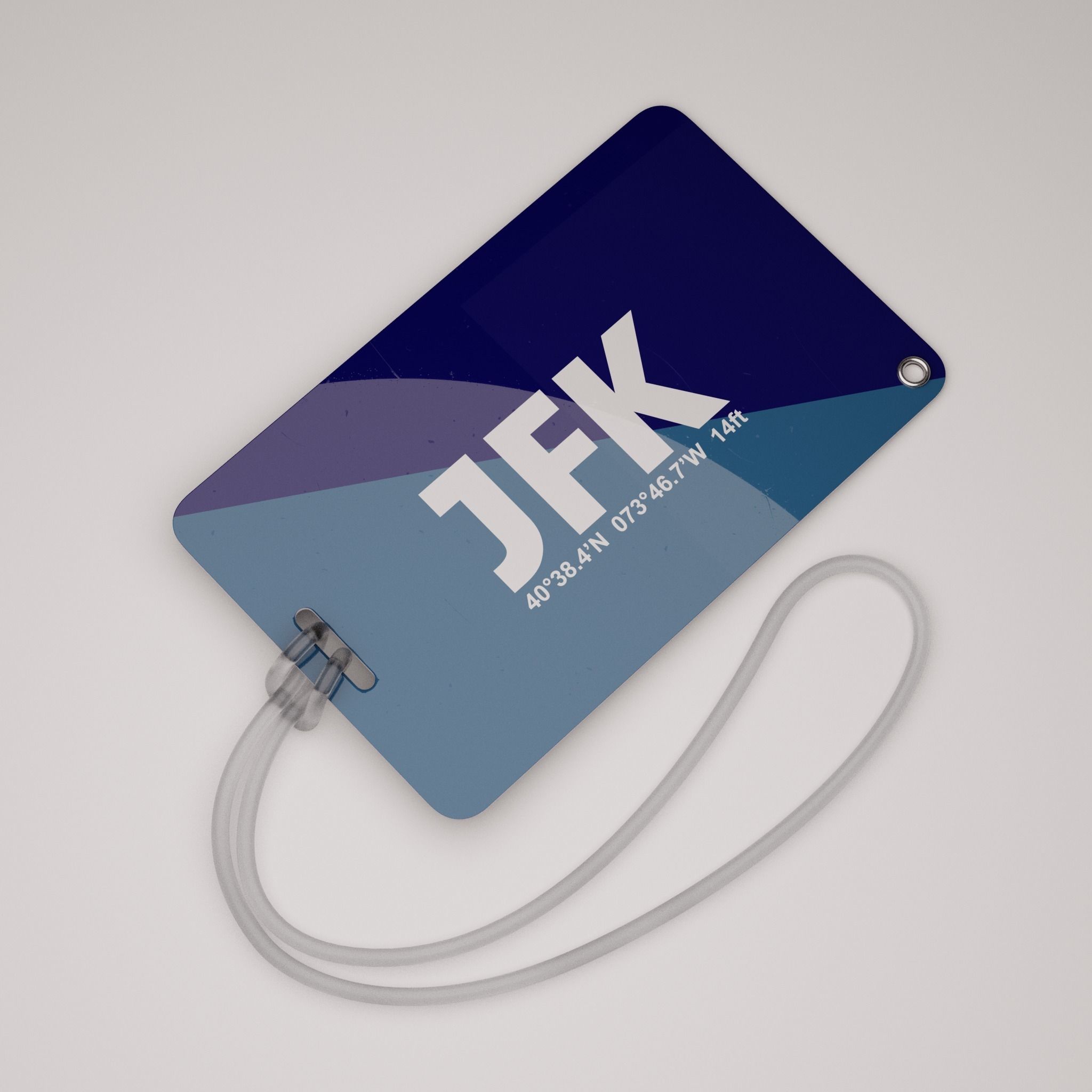 Plastic luggage tag Low-poly 3D model_15