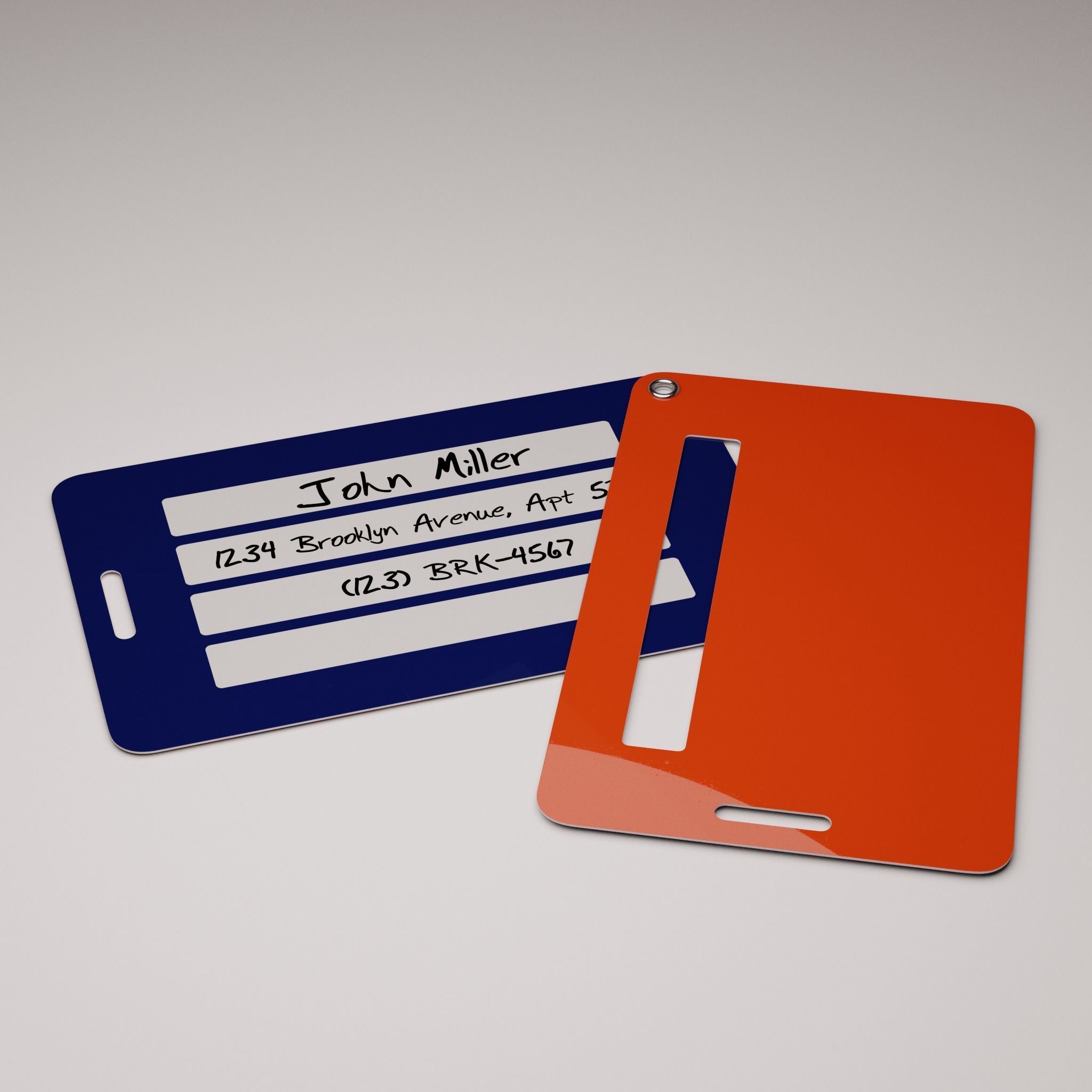 Plastic luggage tag Low-poly 3D model_31