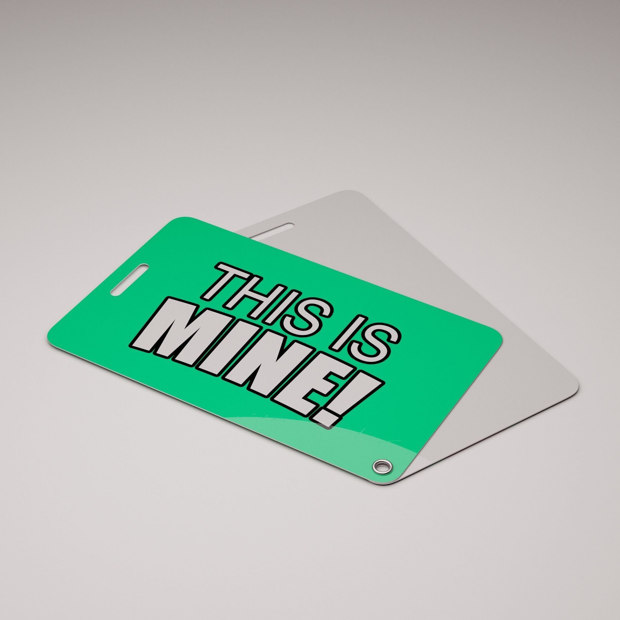 Plastic luggage tag Low-poly 3D model_47