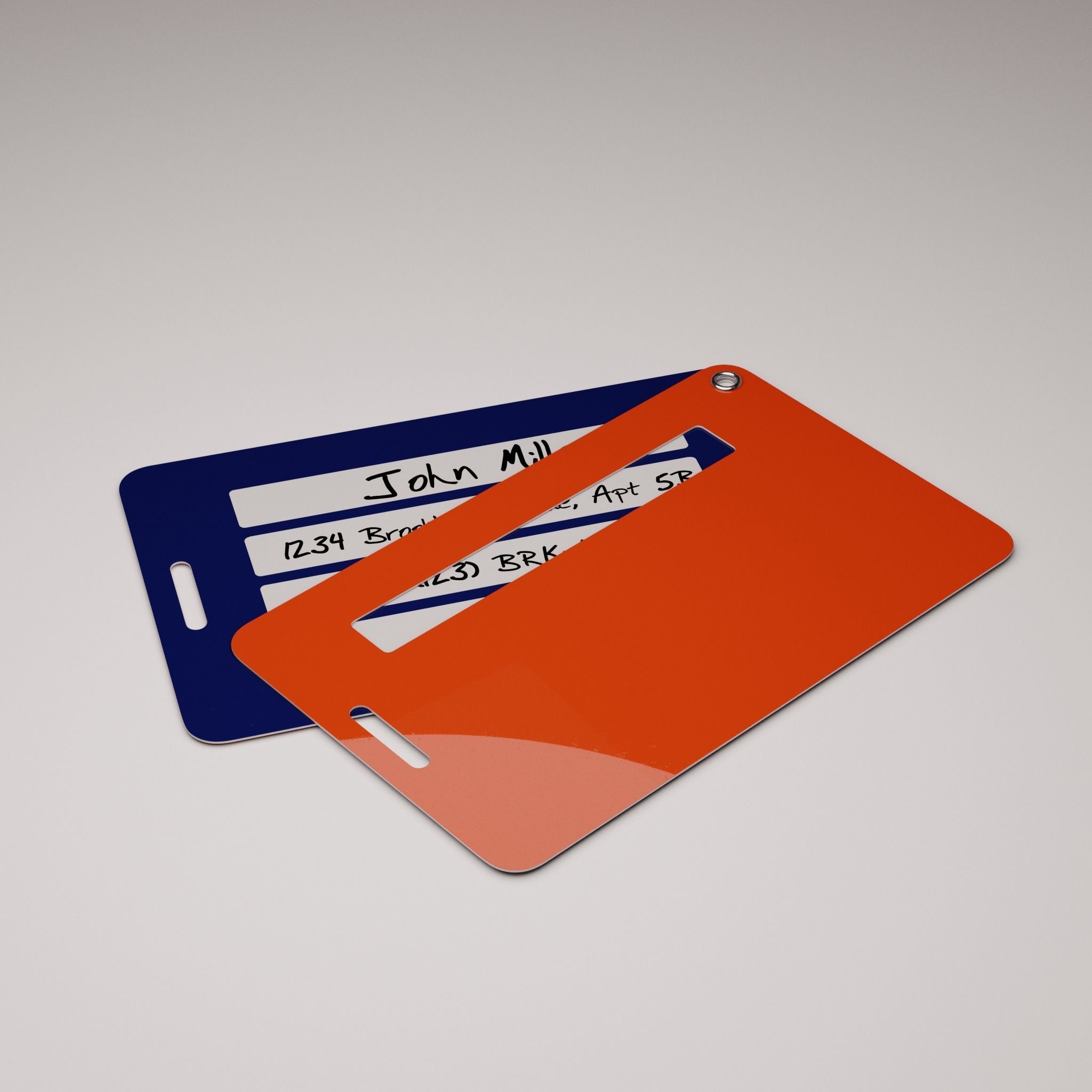 Plastic luggage tag Low-poly 3D model_27