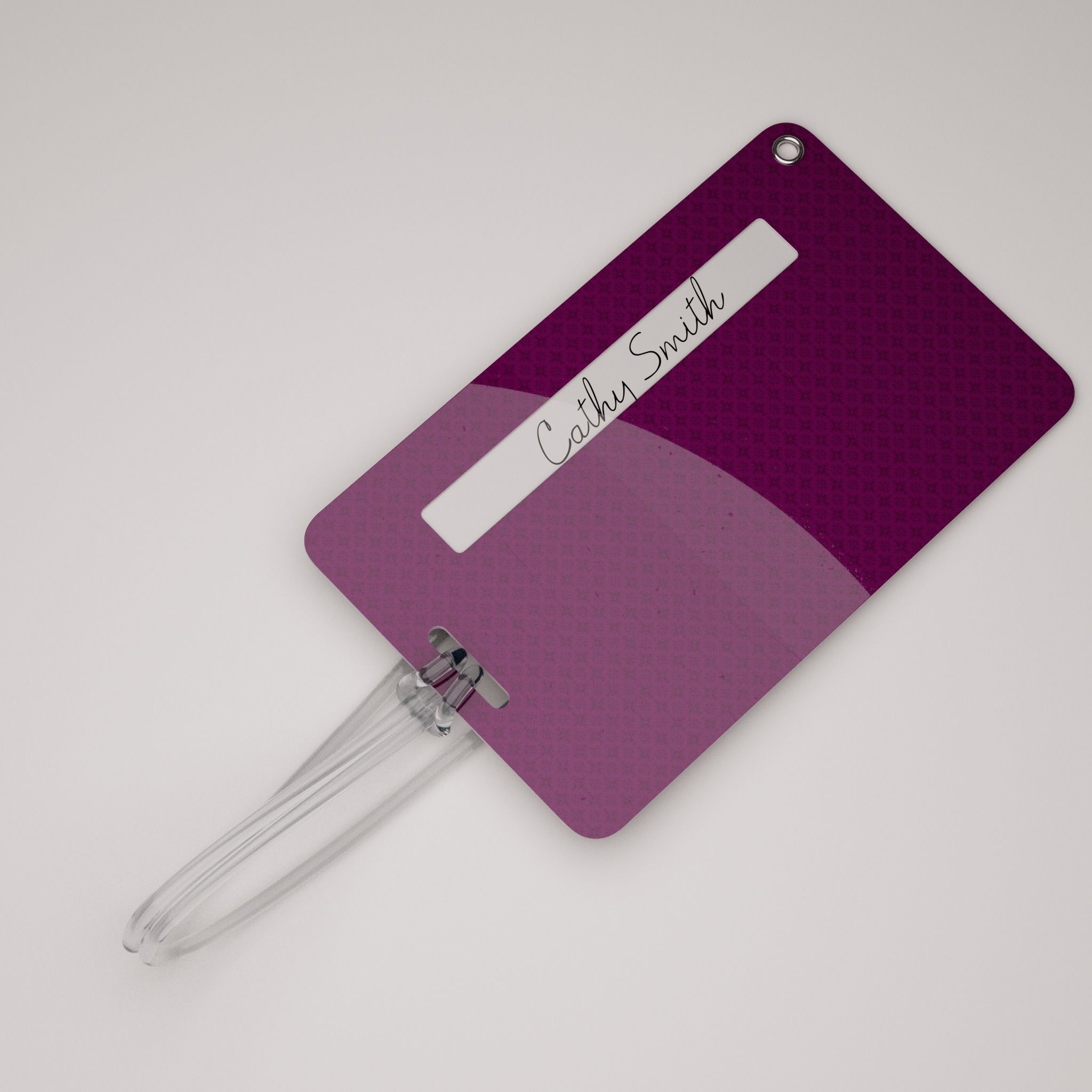 Plastic luggage tag Low-poly 3D model_4