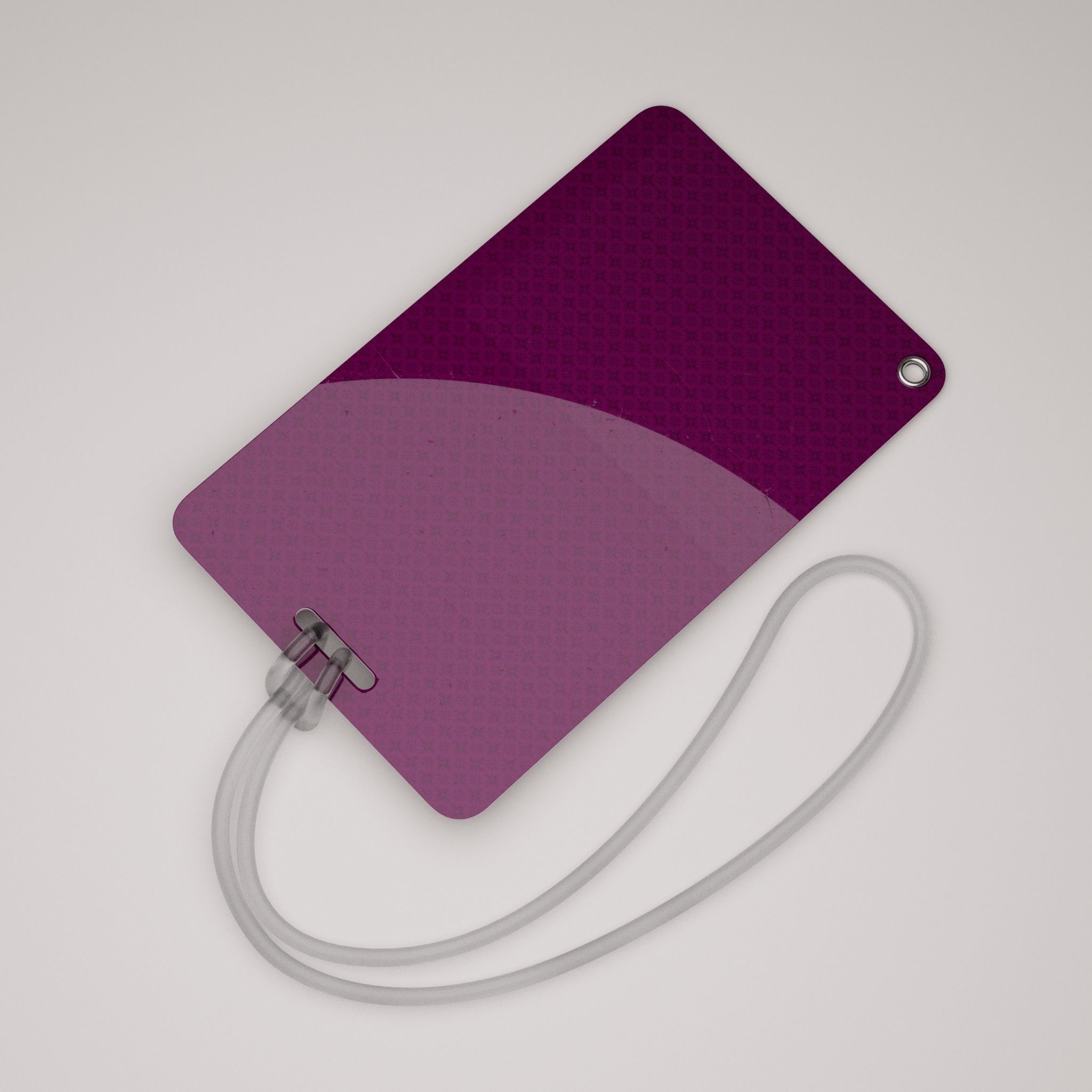 Plastic luggage tag Low-poly 3D model_6