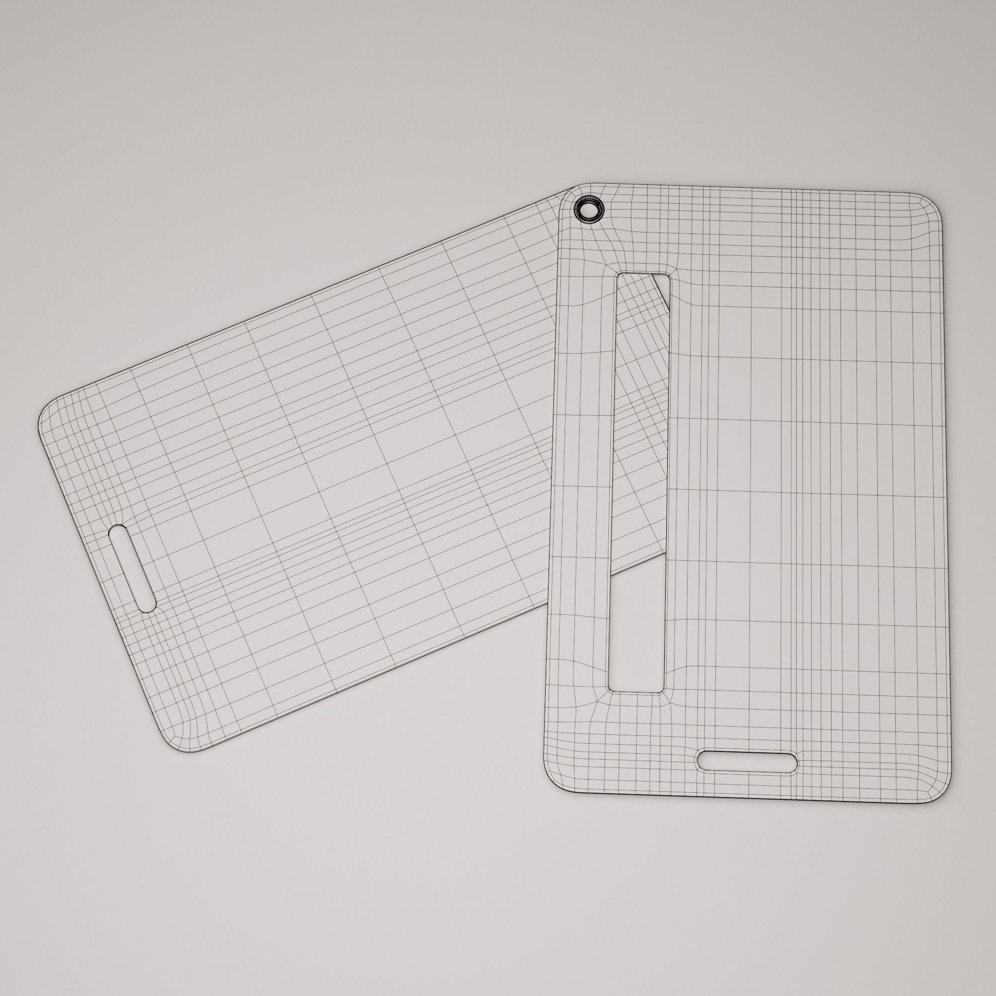 Plastic luggage tag Low-poly 3D model_68