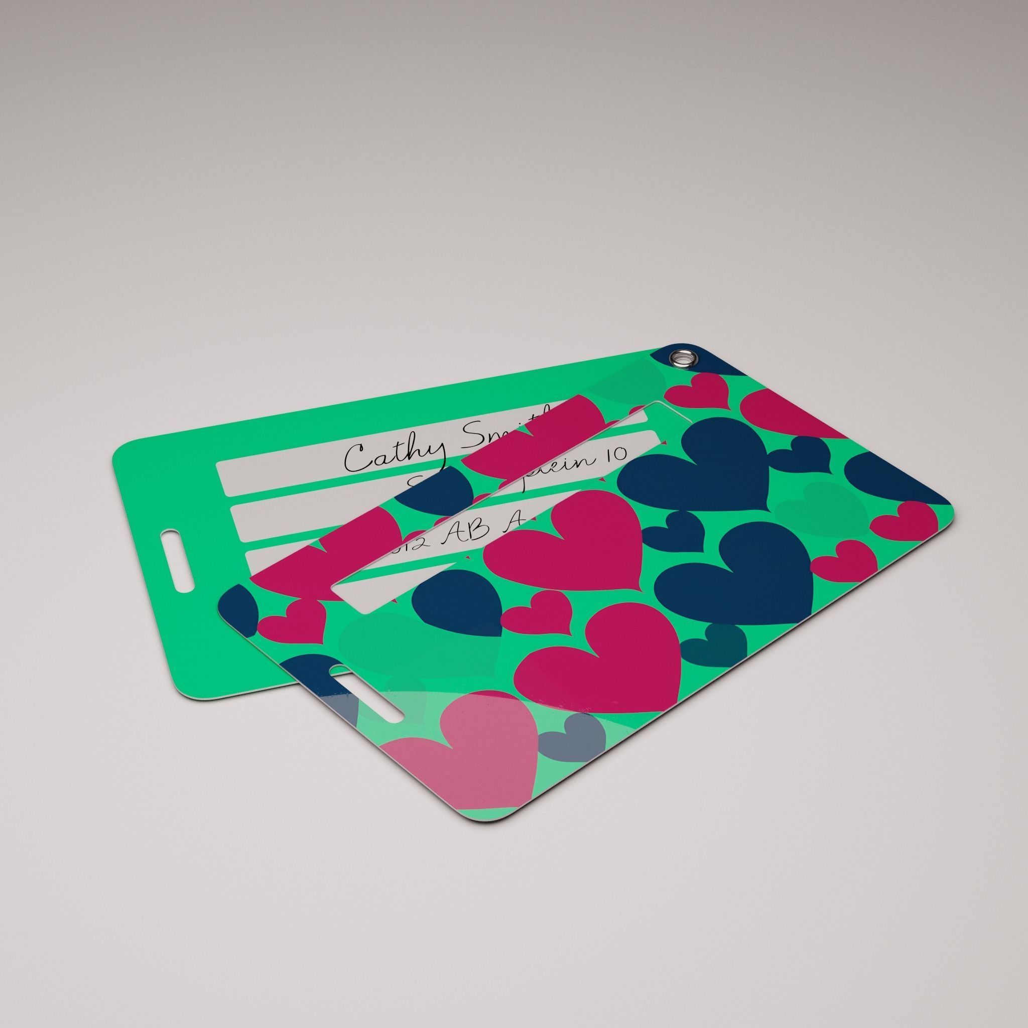 Plastic luggage tag Low-poly 3D model_45