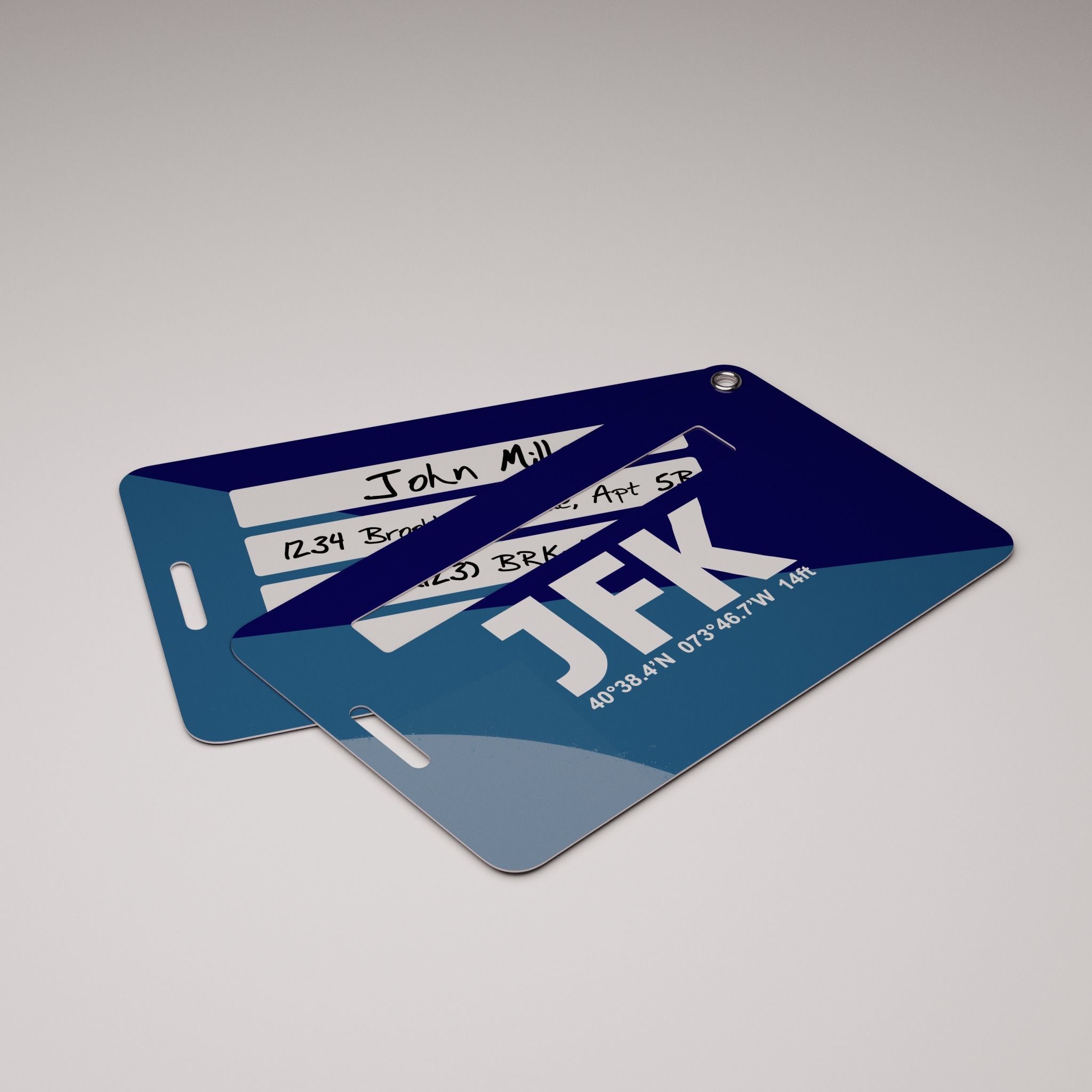 Plastic luggage tag Low-poly 3D model_18