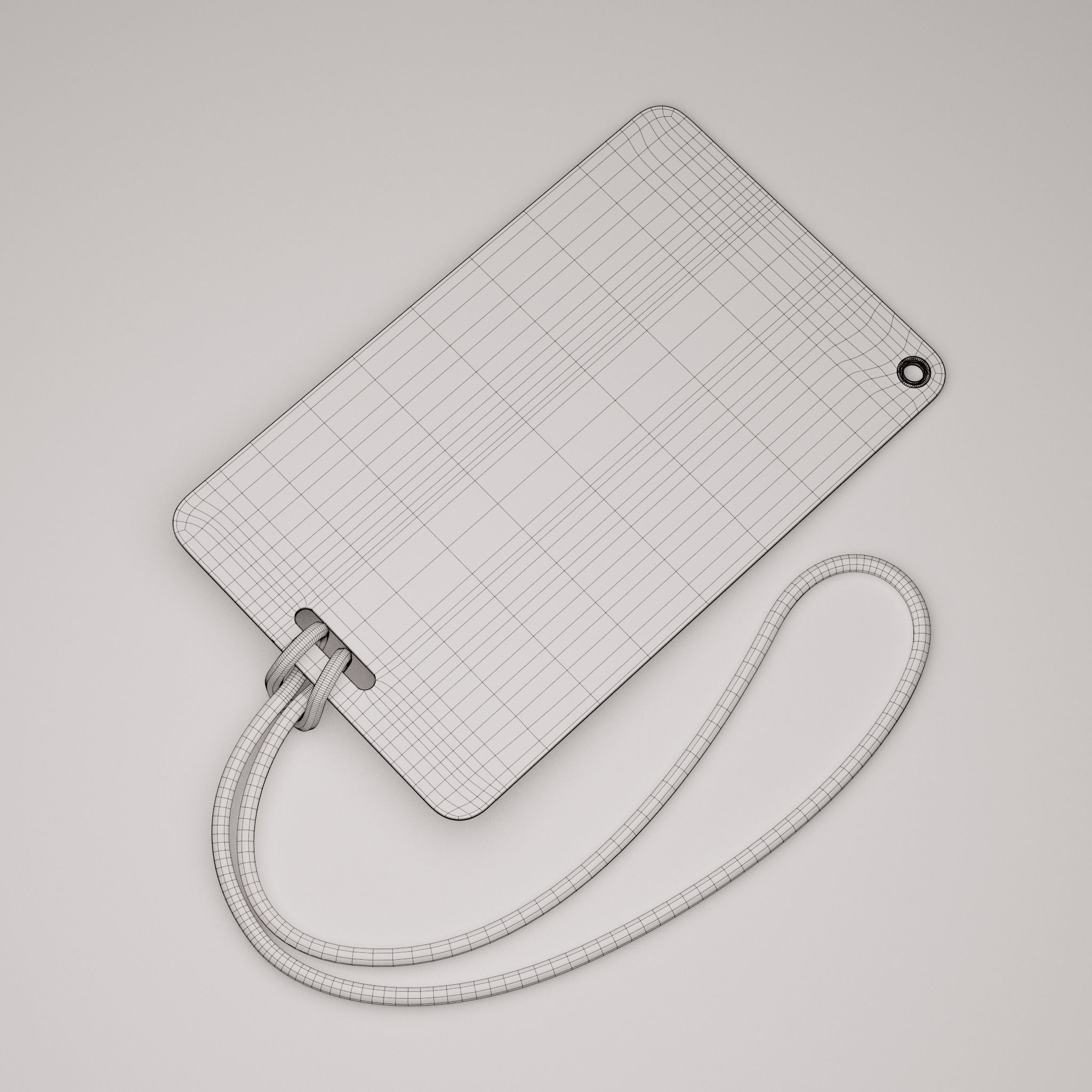 Plastic luggage tag Low-poly 3D model_62