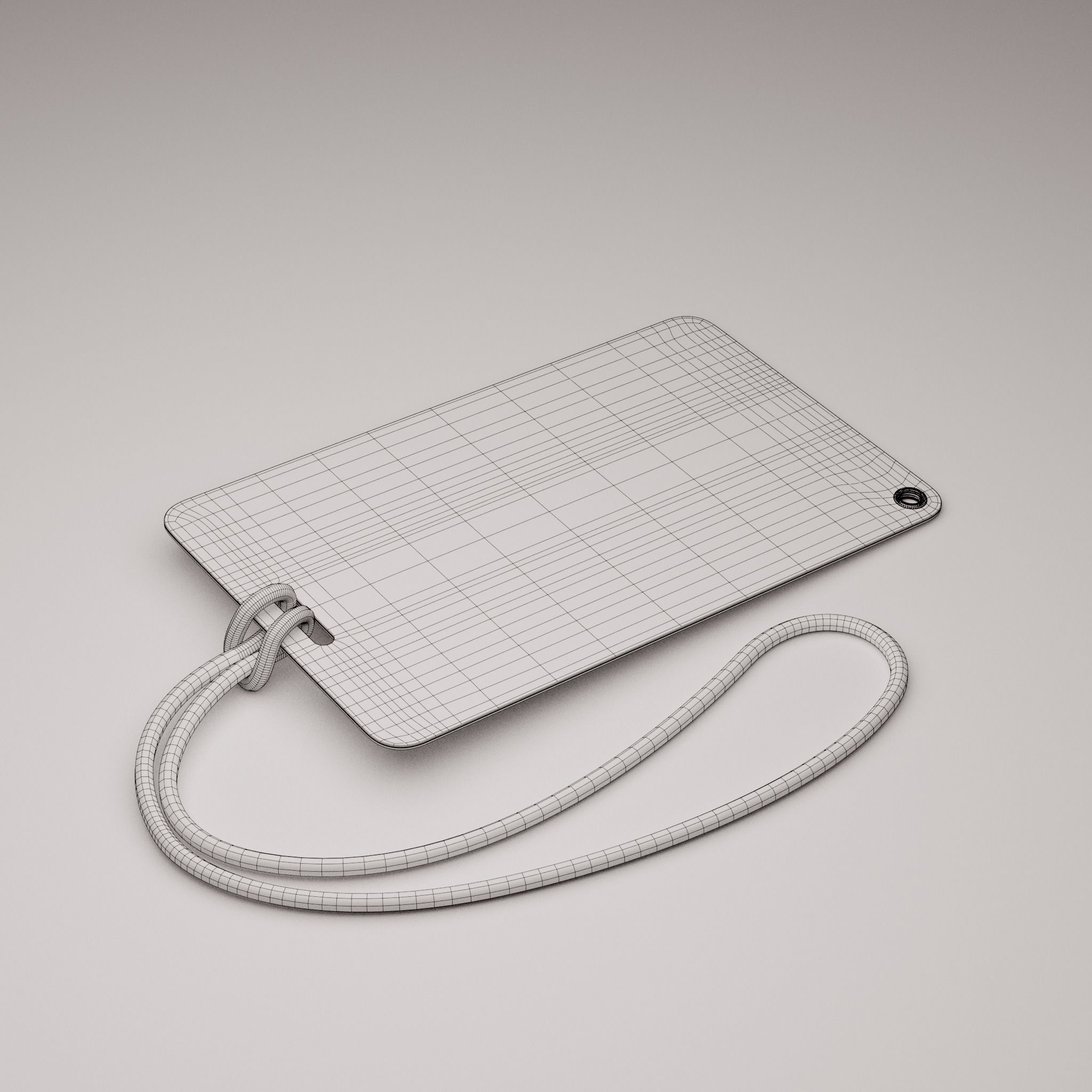 Plastic luggage tag Low-poly 3D model_63
