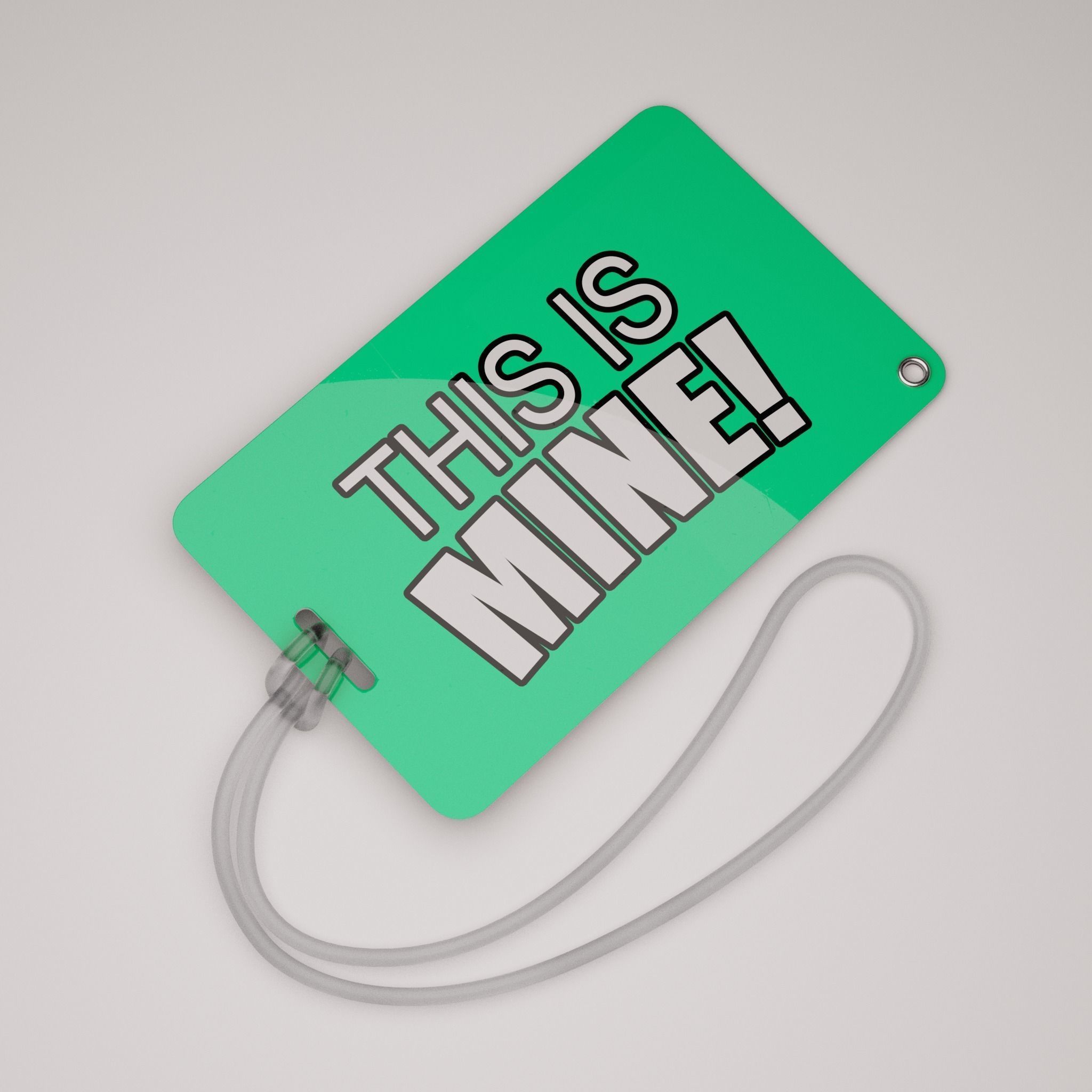 Plastic luggage tag Low-poly 3D model_3