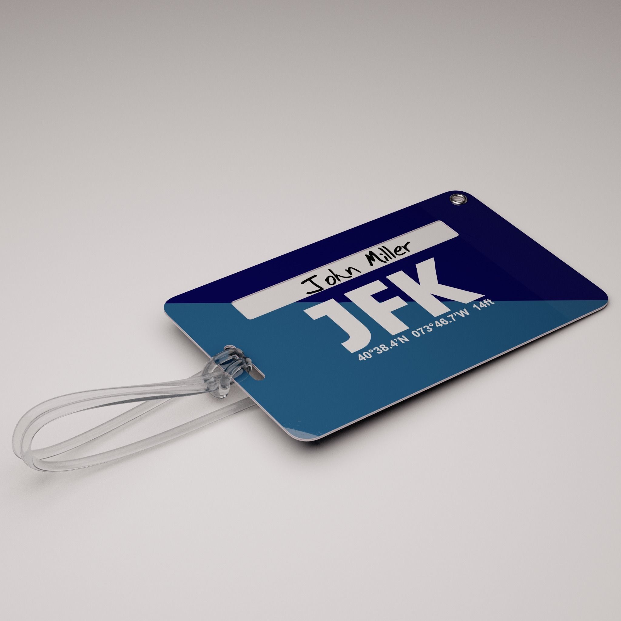 Plastic luggage tag Low-poly 3D model_14