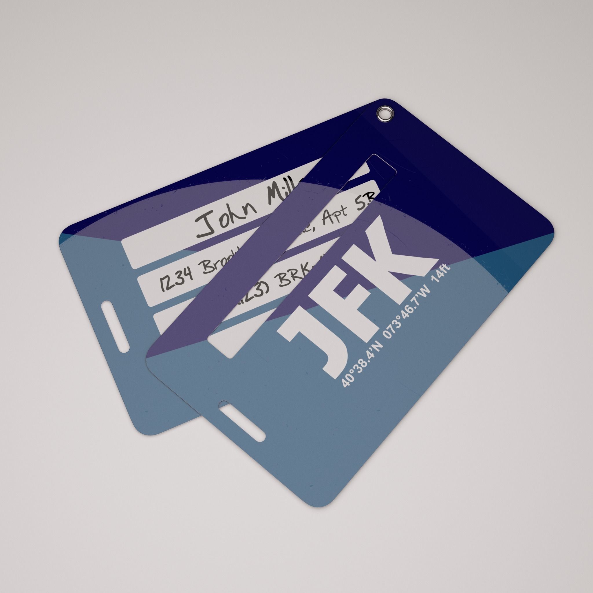 Plastic luggage tag Low-poly 3D model_17