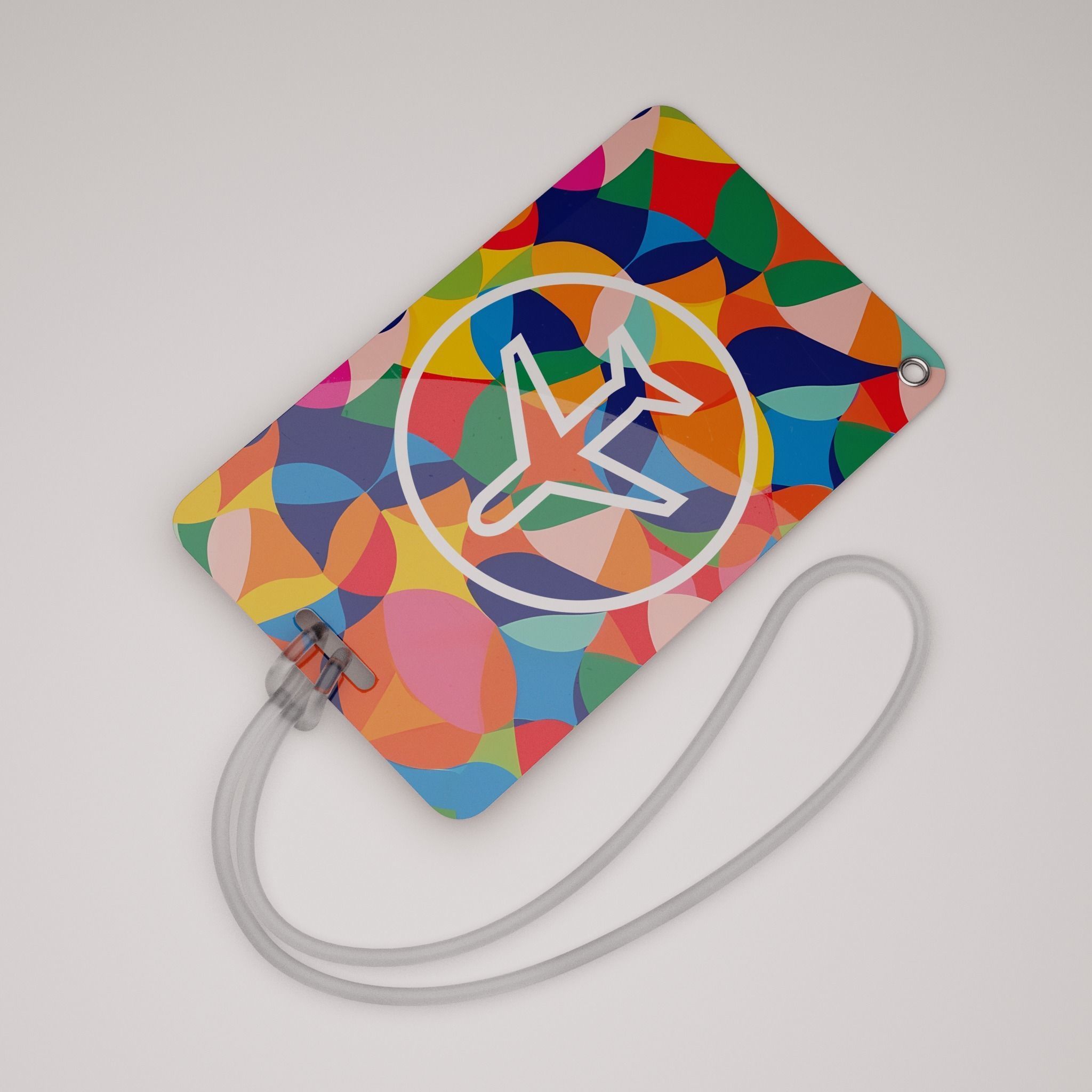 Plastic luggage tag Low-poly 3D model_2