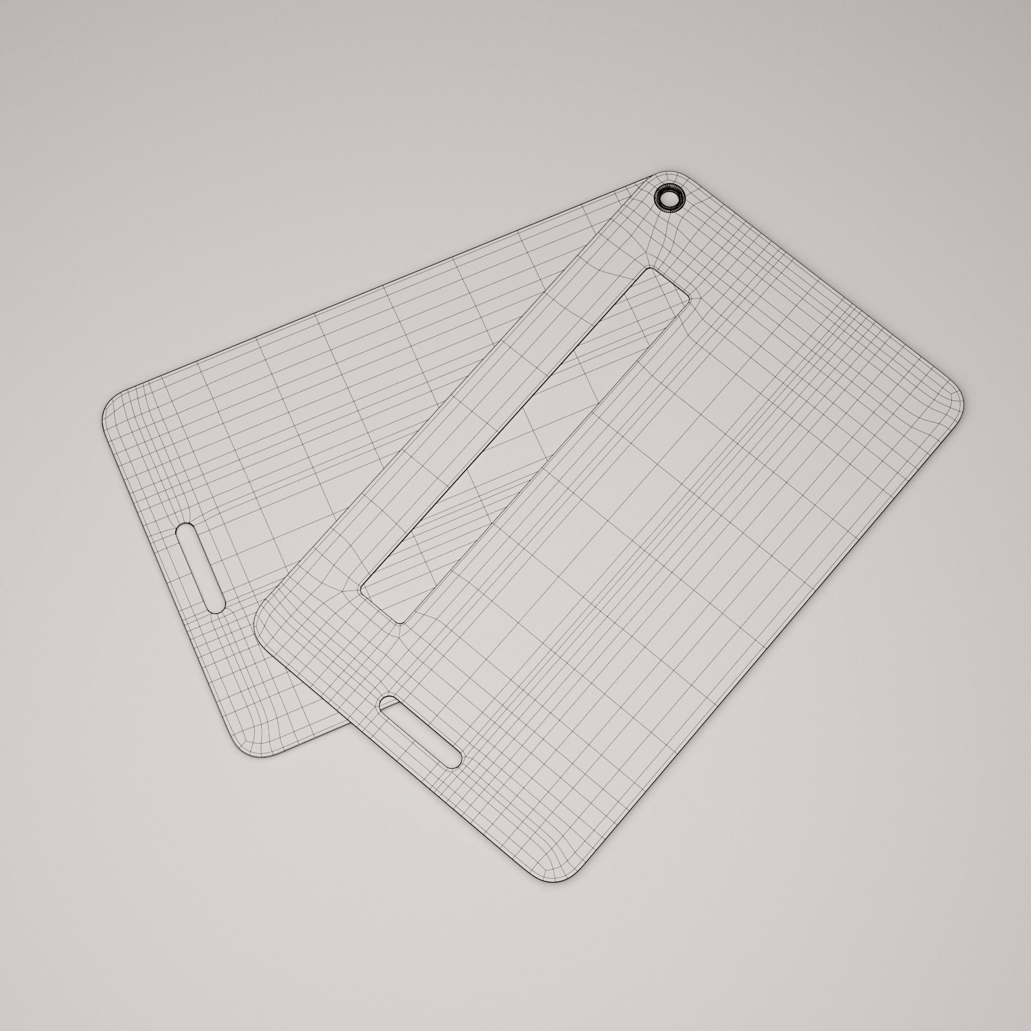 Plastic luggage tag Low-poly 3D model_64