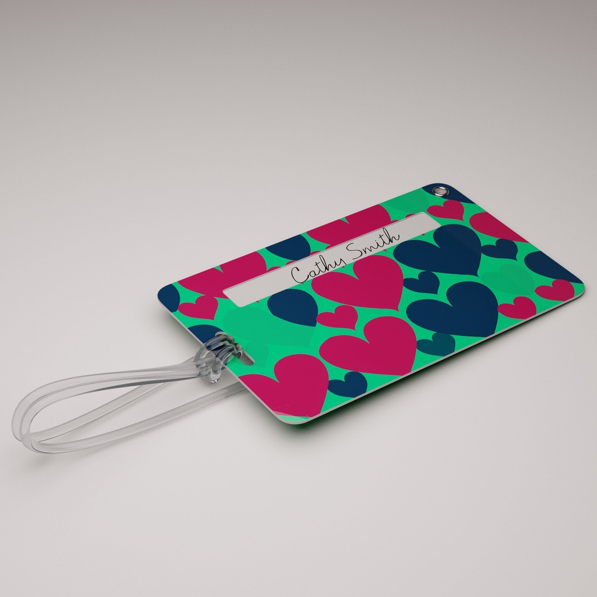 Plastic luggage tag Low-poly 3D model_42