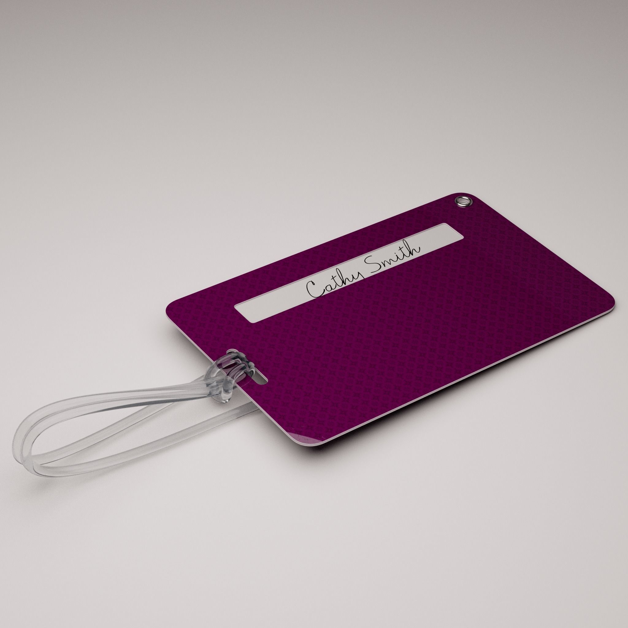 Plastic luggage tag Low-poly 3D model_5