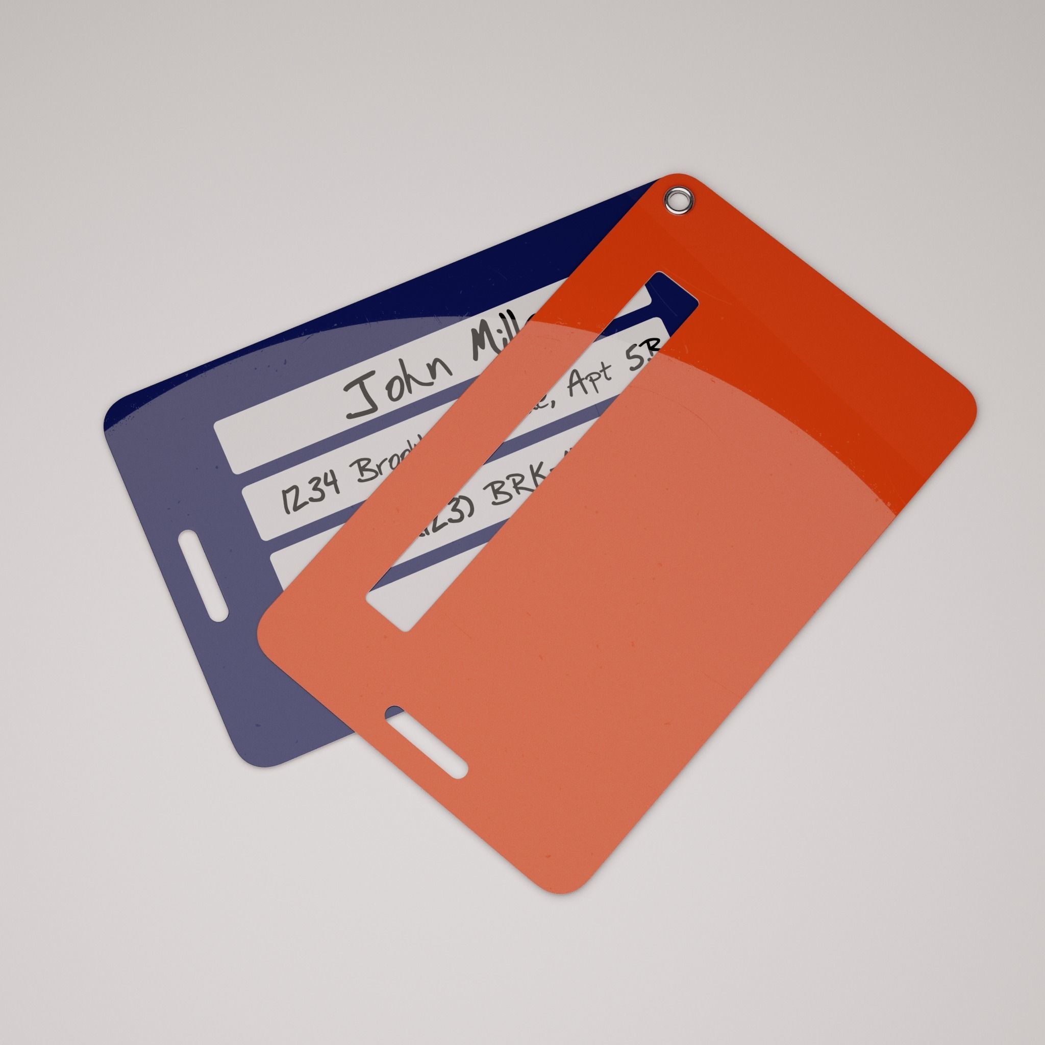 Plastic luggage tag Low-poly 3D model_26
